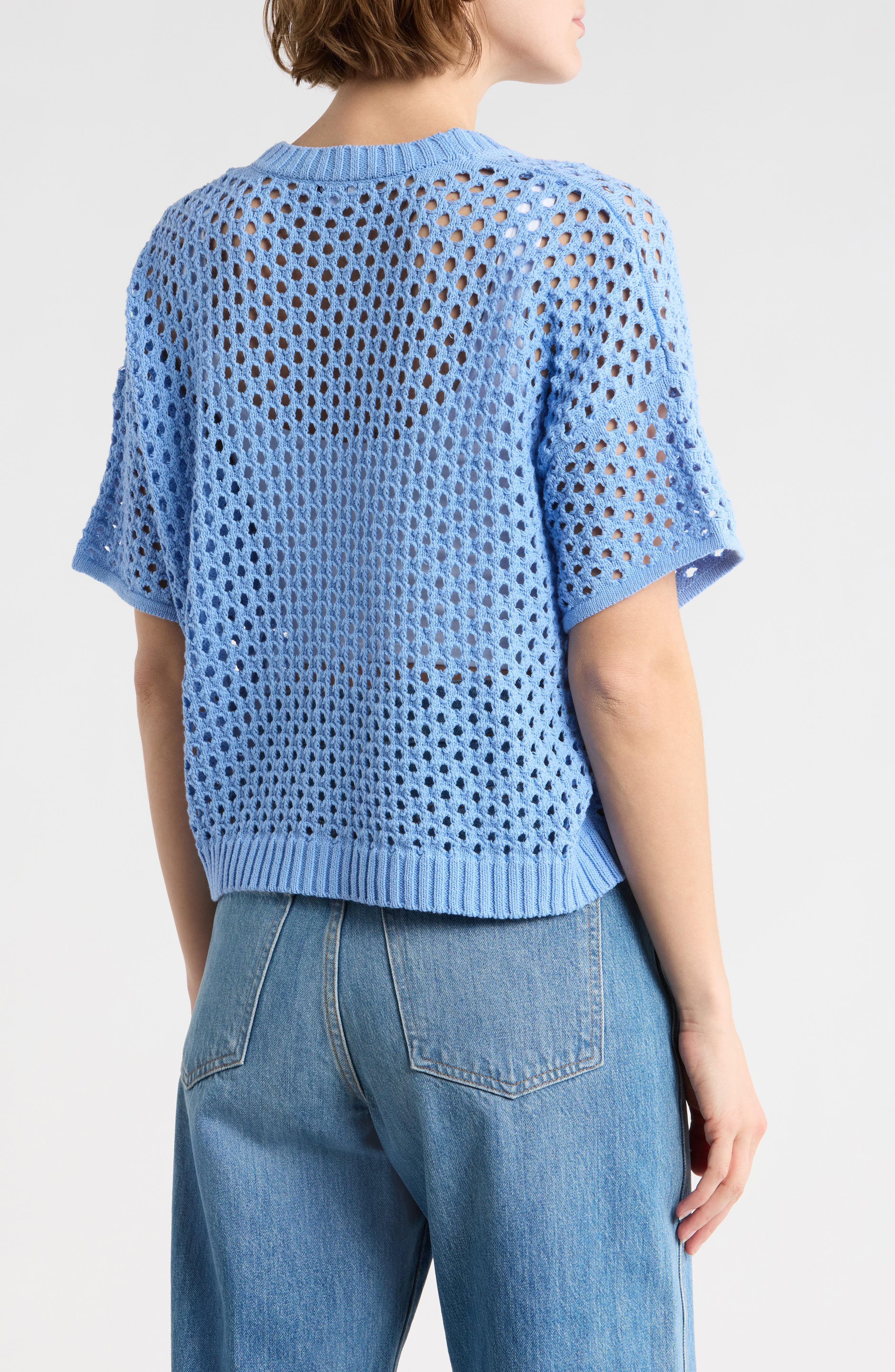 Splendid Nina Pointelle Short Sleeve Cardigan