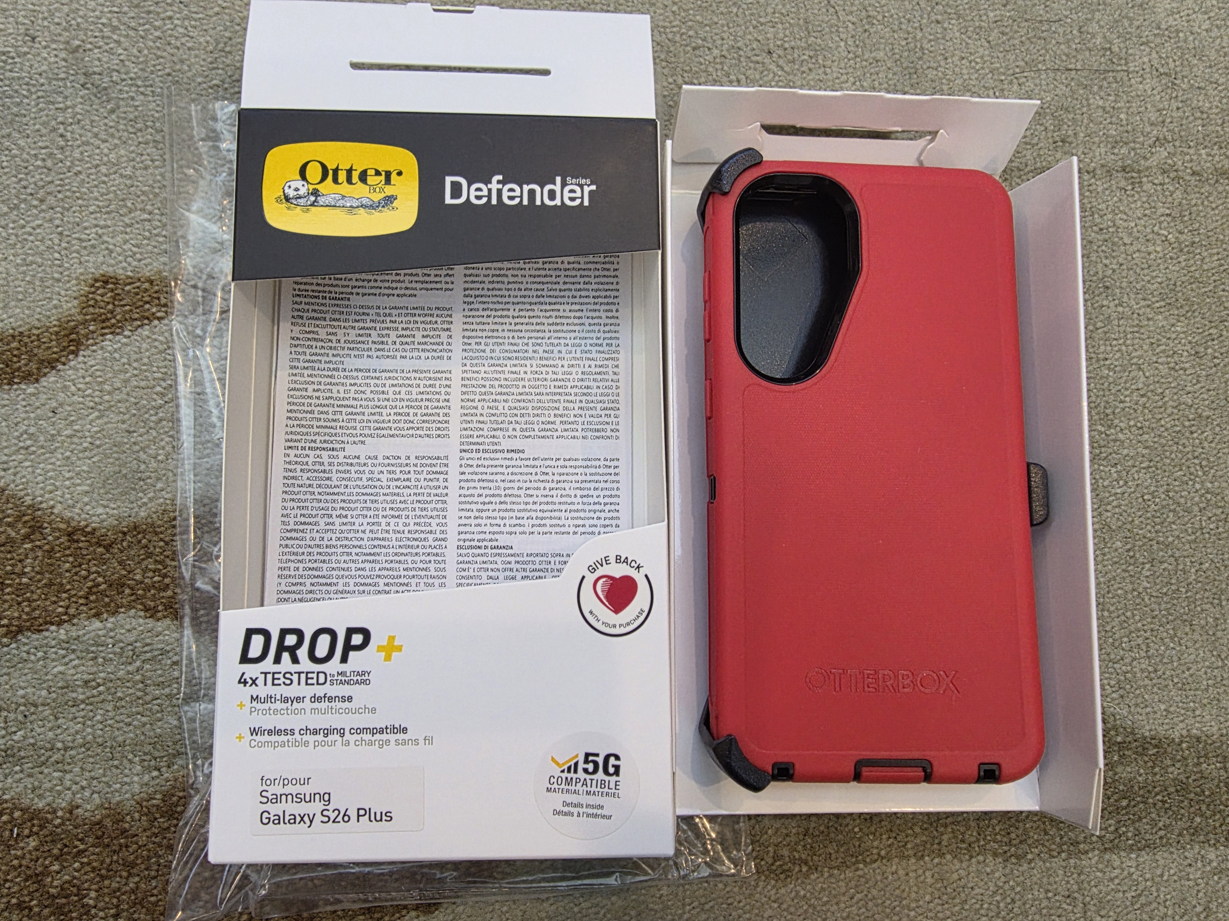 Samsung S26+ Plus / S26Plus 5G Otterbox Defender Case Red (0882) - GreshamTech