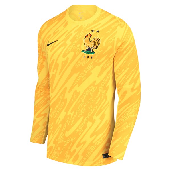 France National Team Nike Youth 2024 Goalkeeper Replica Stadium Long Sleeve Jersey - Yellow