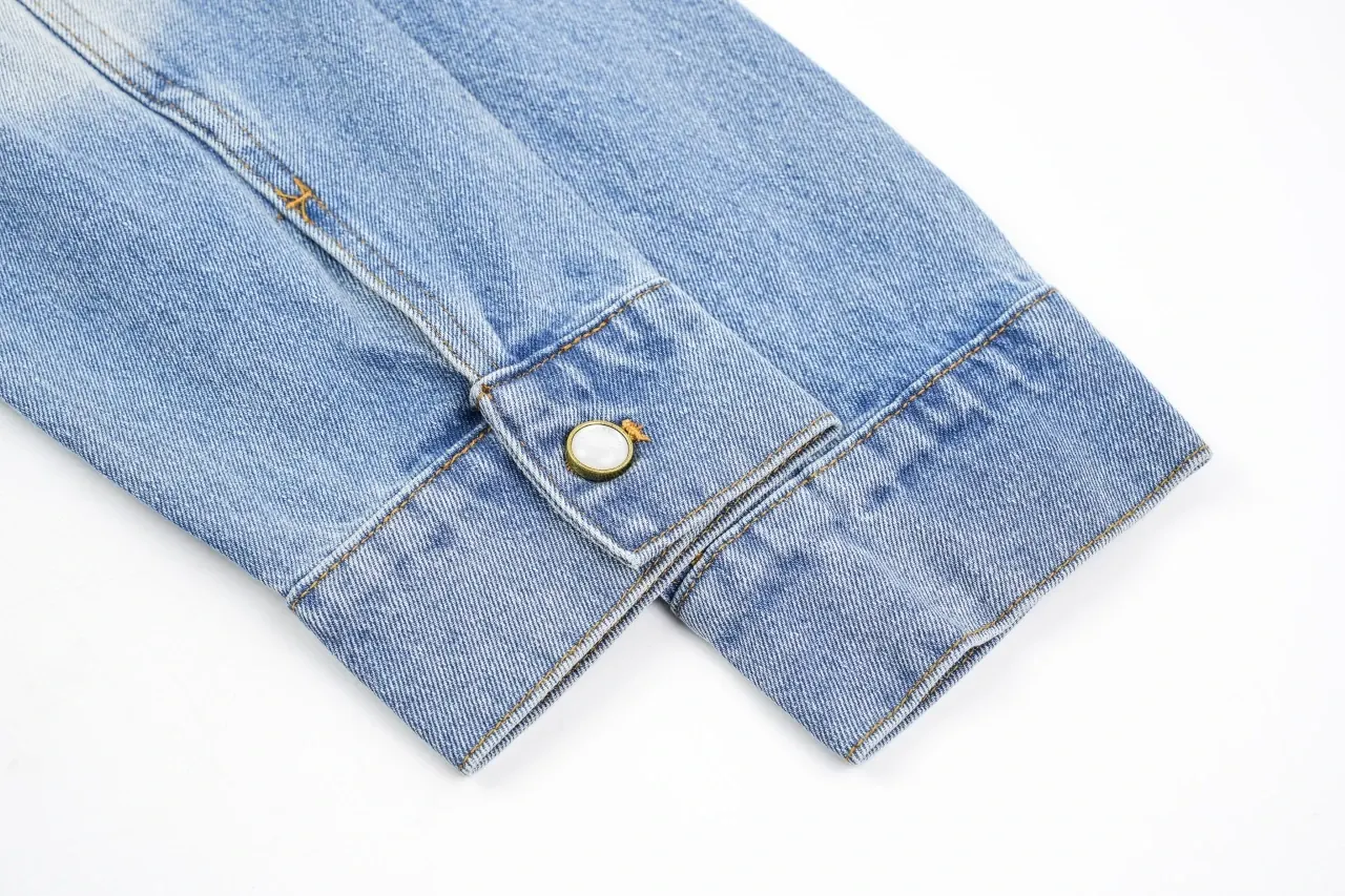 Louis Vuitton Light Blue Monogram Letter Stitch Zip Denim Jacket product photo from LabelPicks
