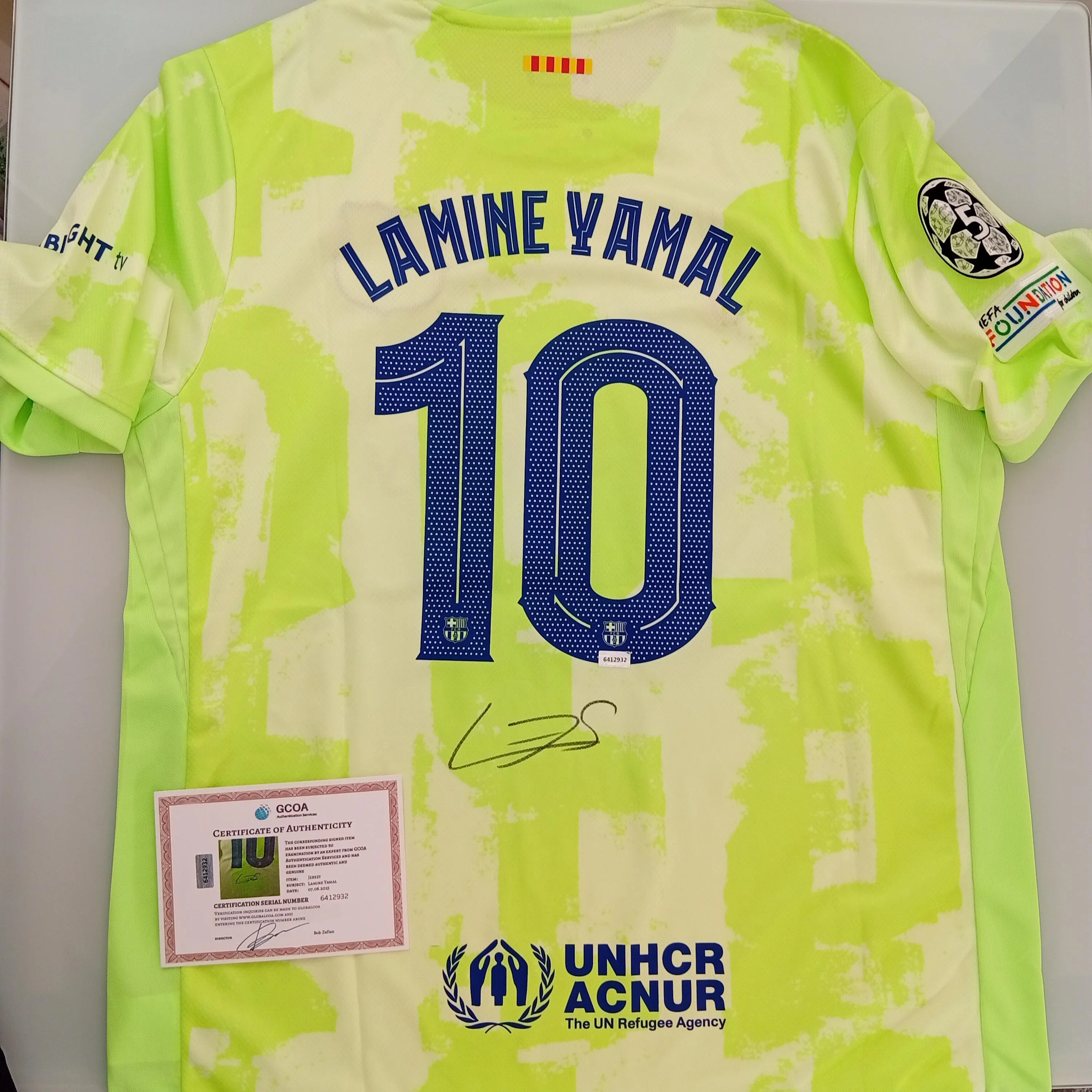 Lamine Yamal Signed Autographed Barcelona FC Home Football Shirt With COA