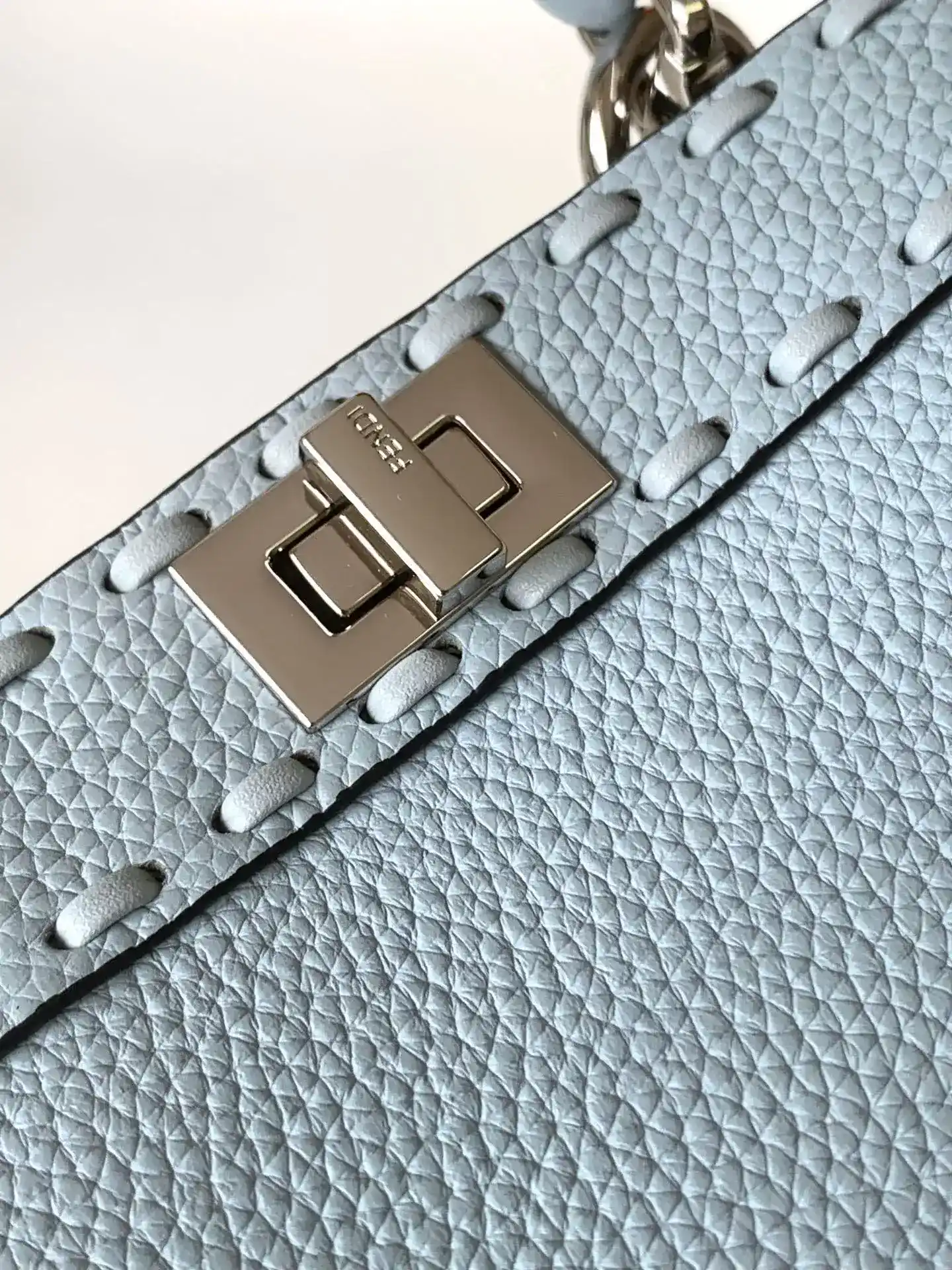 Fendi Peekaboo Blue Calfskin Top Handle Bag product photo from LabelPicks