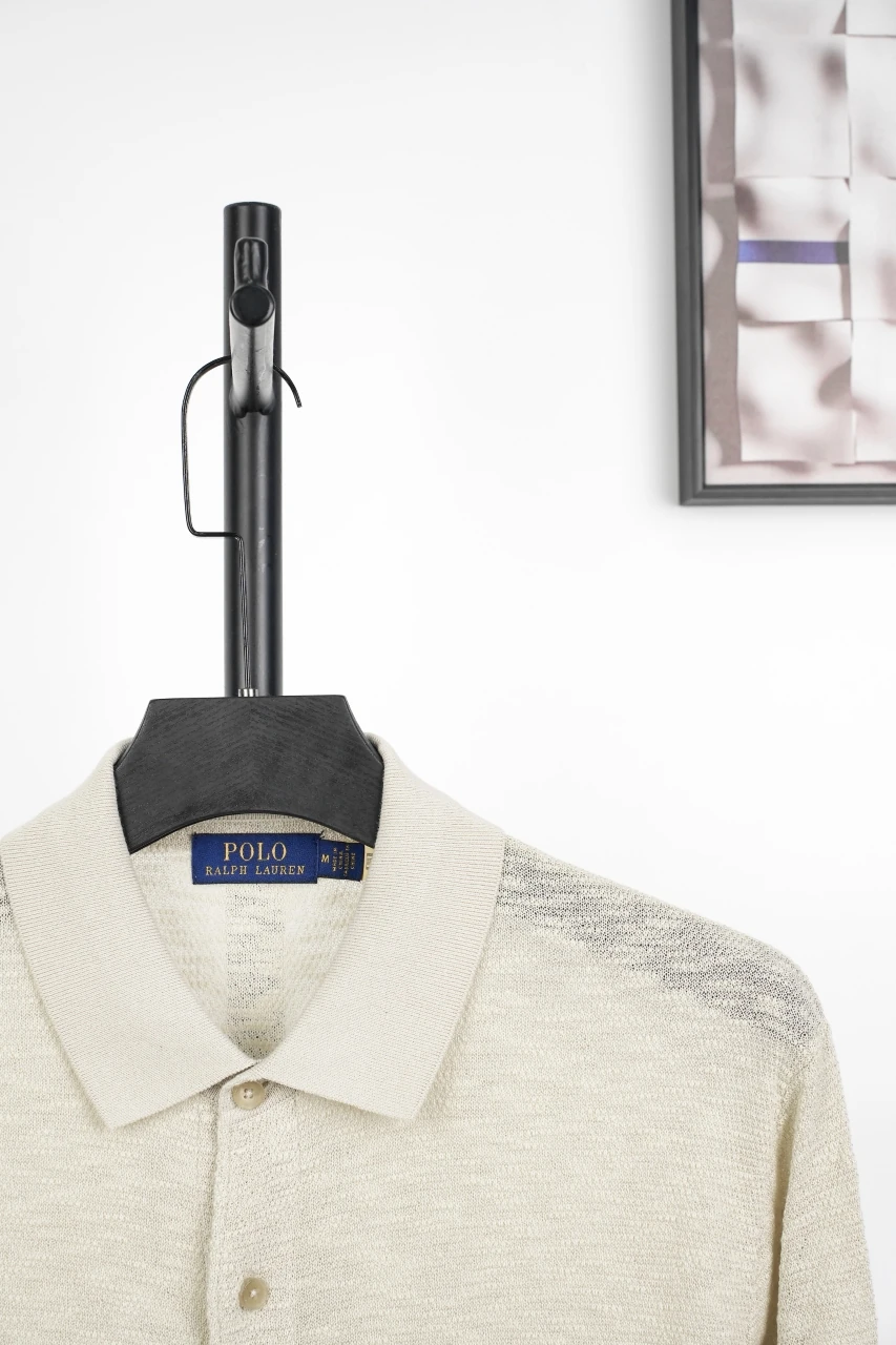 Ralph Lauren Off White Pony Embroidered Knit Long Sleeve Shirt product photo from LabelPicks