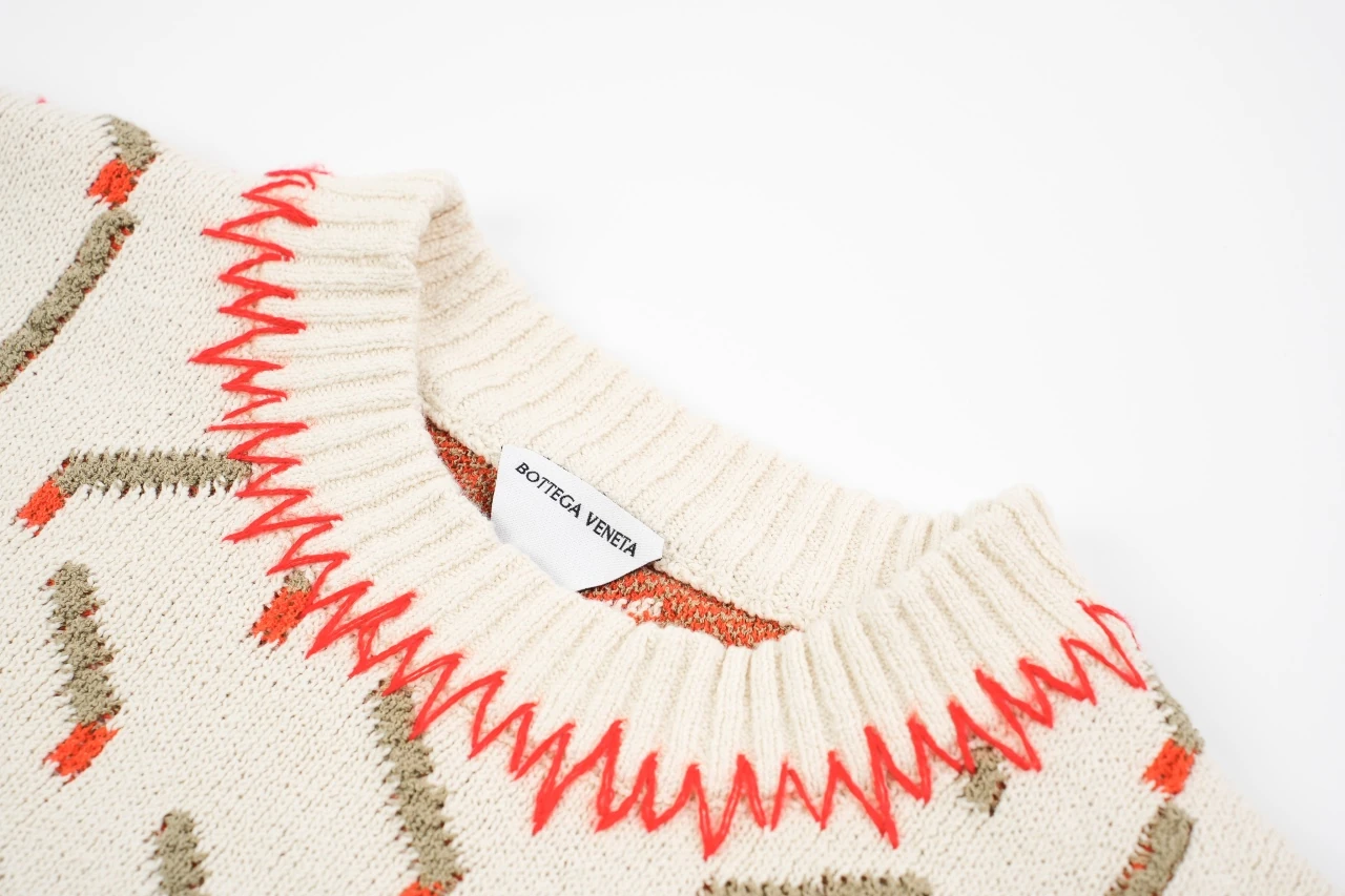 Bottega Veneta Beige Matchstick Jacquard Crewneck Sweater product photo from LabelPicks