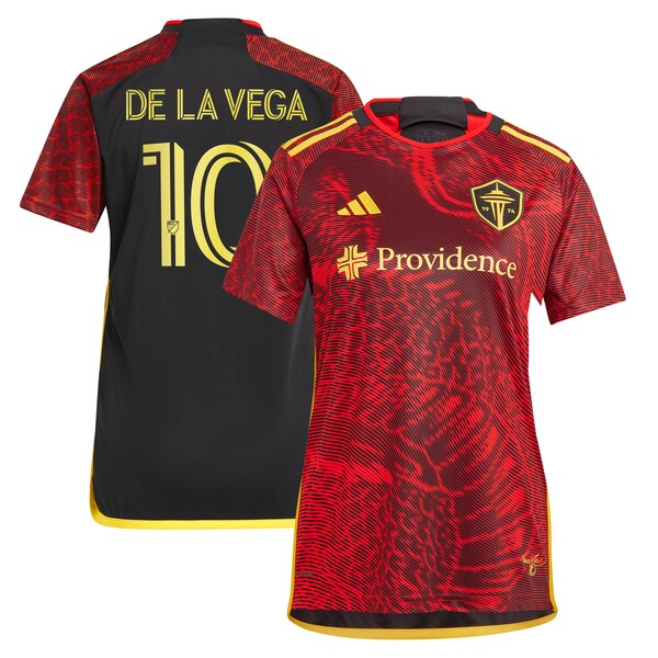 Pedro de la Vega Seattle Sounders FC adidas Women's 2024 The Bruce Lee Kit Replica Player Jersey – Red
