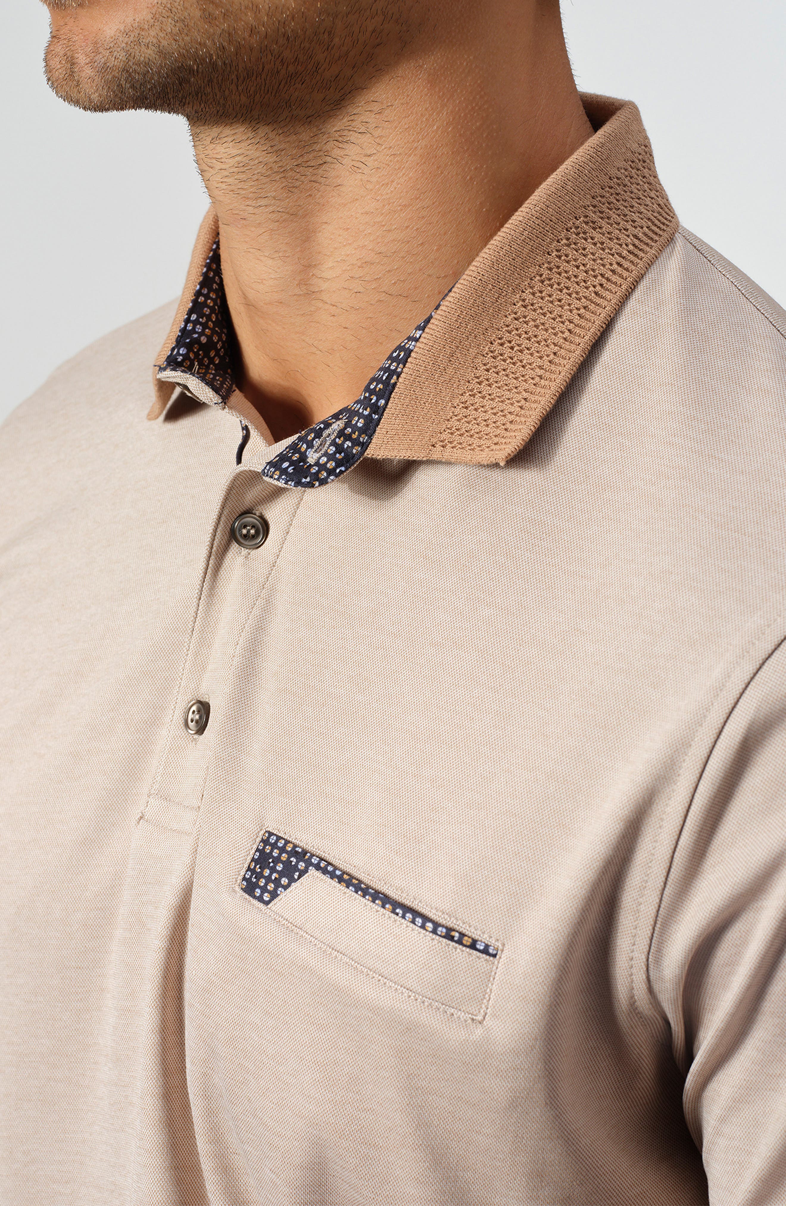 STUDIO GARNET LOS ANGELES Tipped Piqué Knit Polo