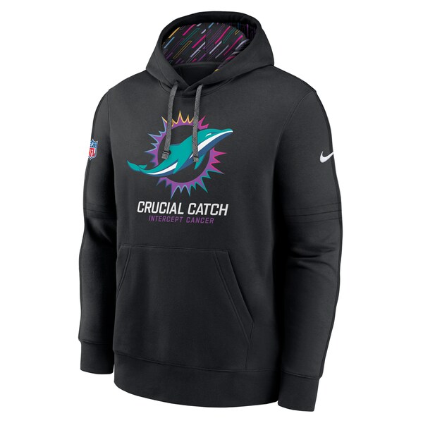 Miami Dolphins Nike 2024 NFL Crucial Catch Club Pullover Hoodie - Black
