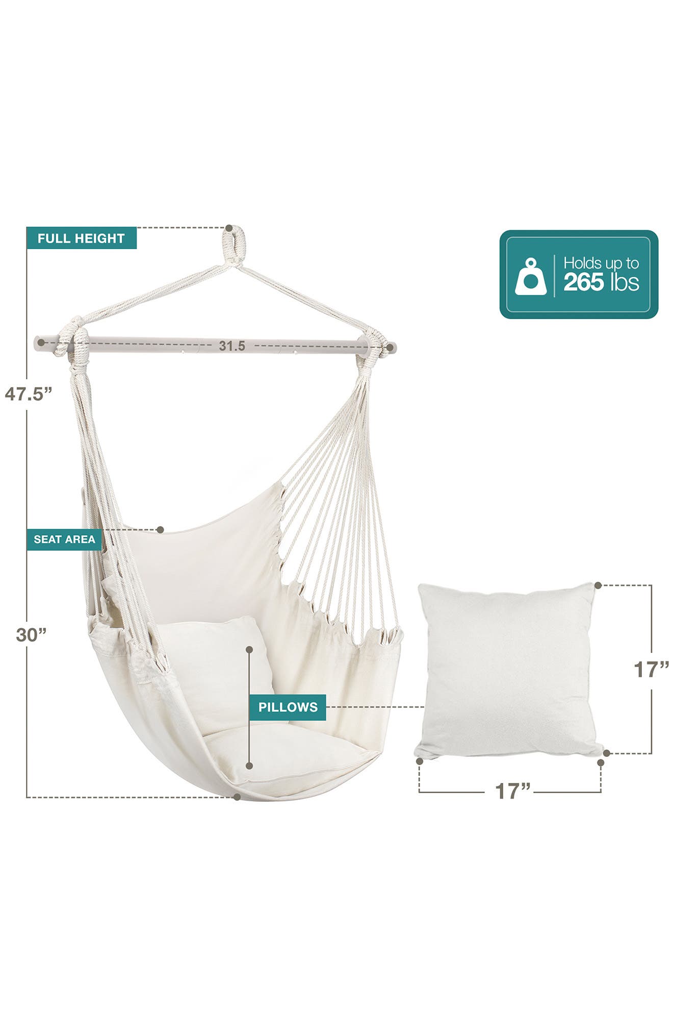 SORBUS Hanging Rope Hammock Swing Chair