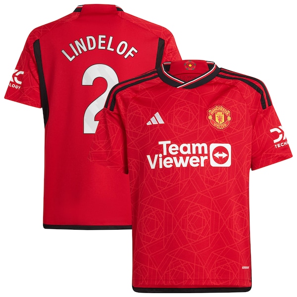 Victor Lindelof Manchester United adidas Youth 2023/24 Home Replica Player Jersey - Red
