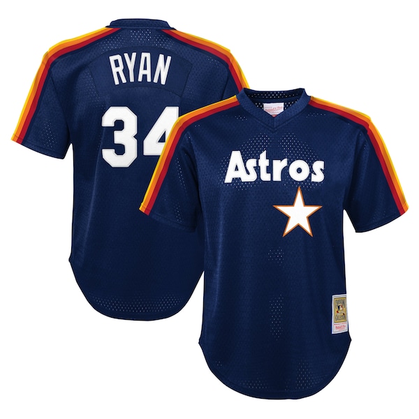 Nolan Ryan Houston Astros  Youth Cooperstown Collection Mesh Batting Practice Jersey - Navy