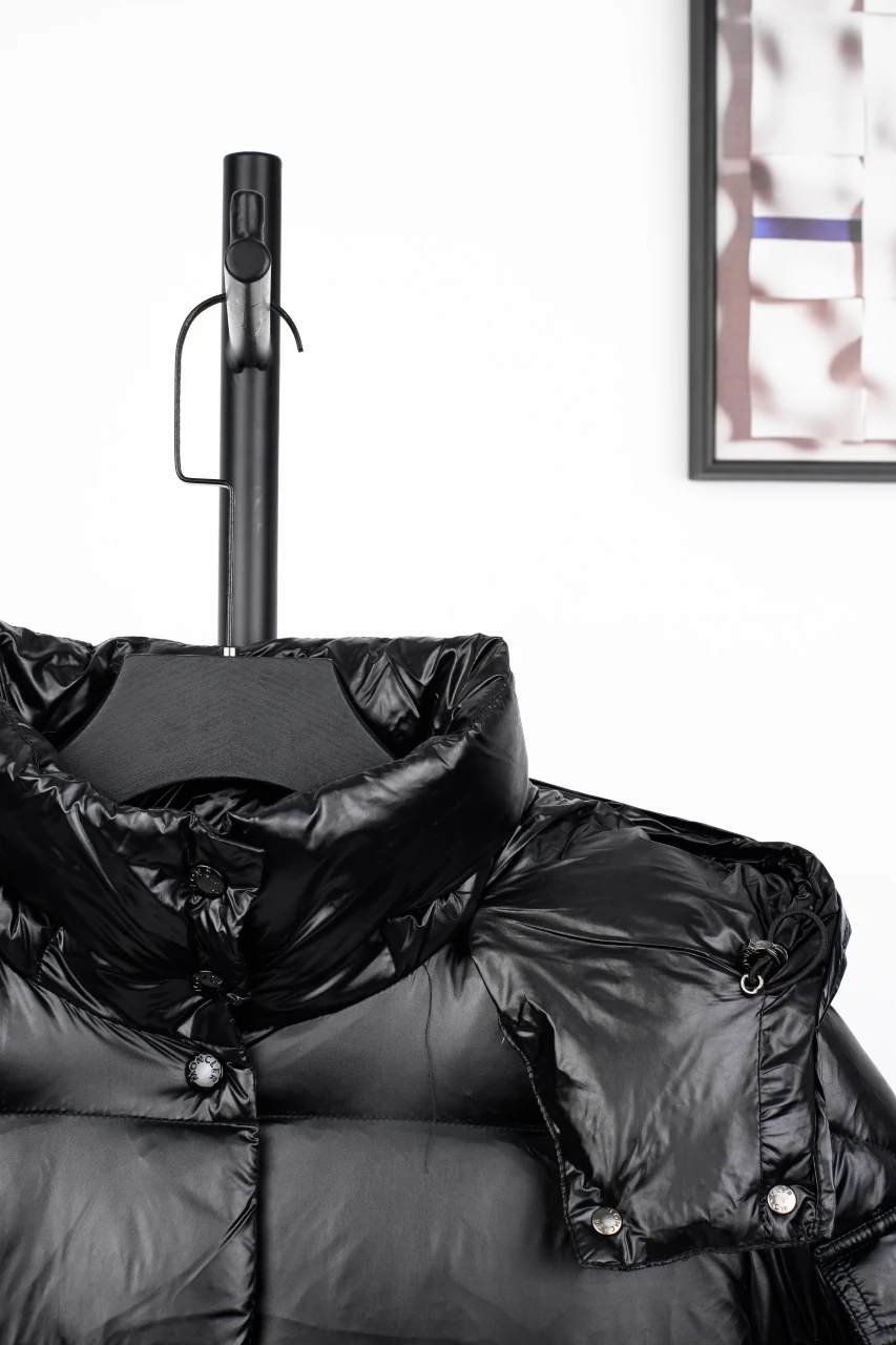 Moncler Black Glossy Maya Long Down Coat product photo from LabelPicks