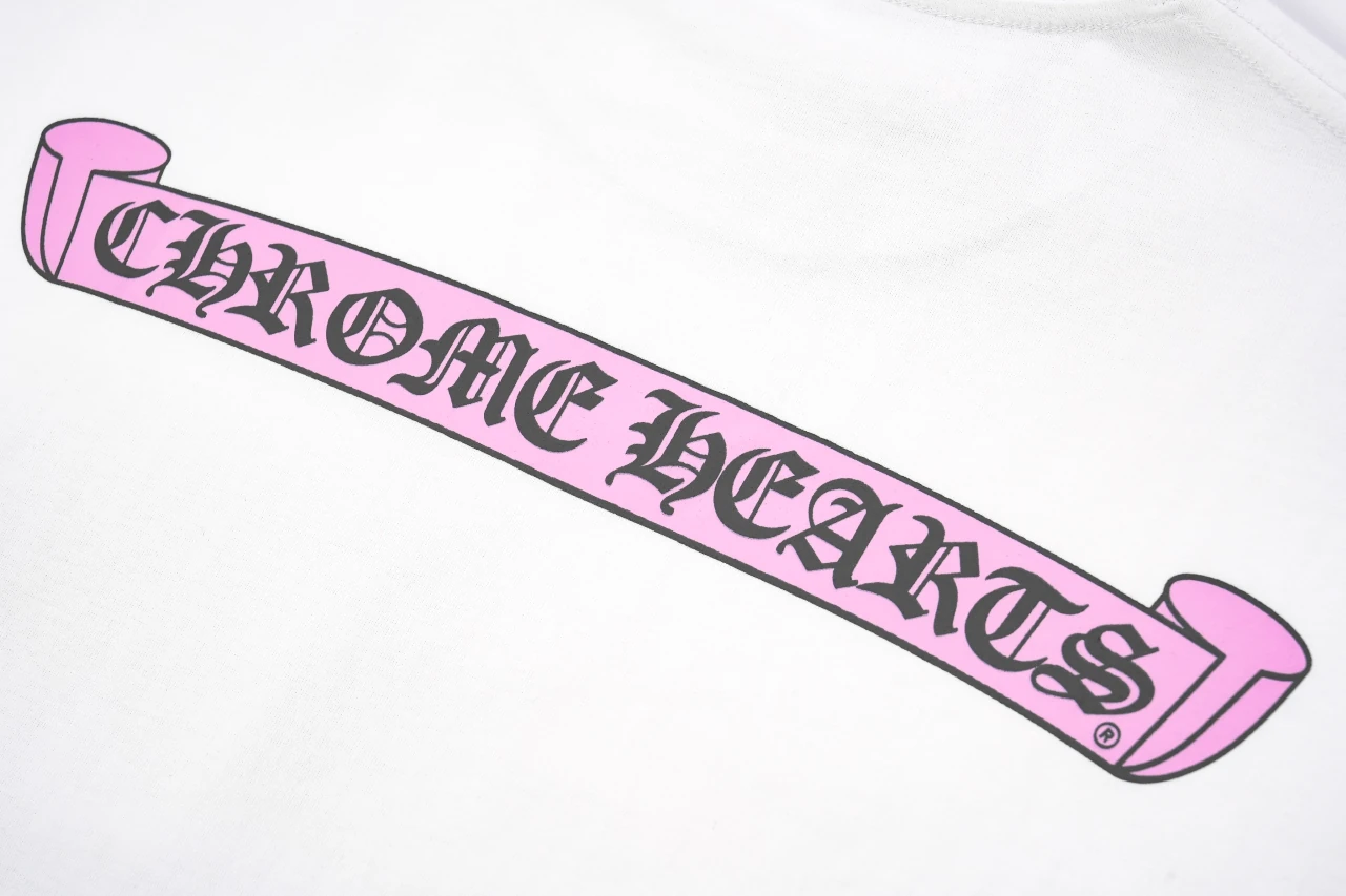 Chrome Hearts White Pink Green Sanskrit Scroll T-Shirt product photo from LabelPicks