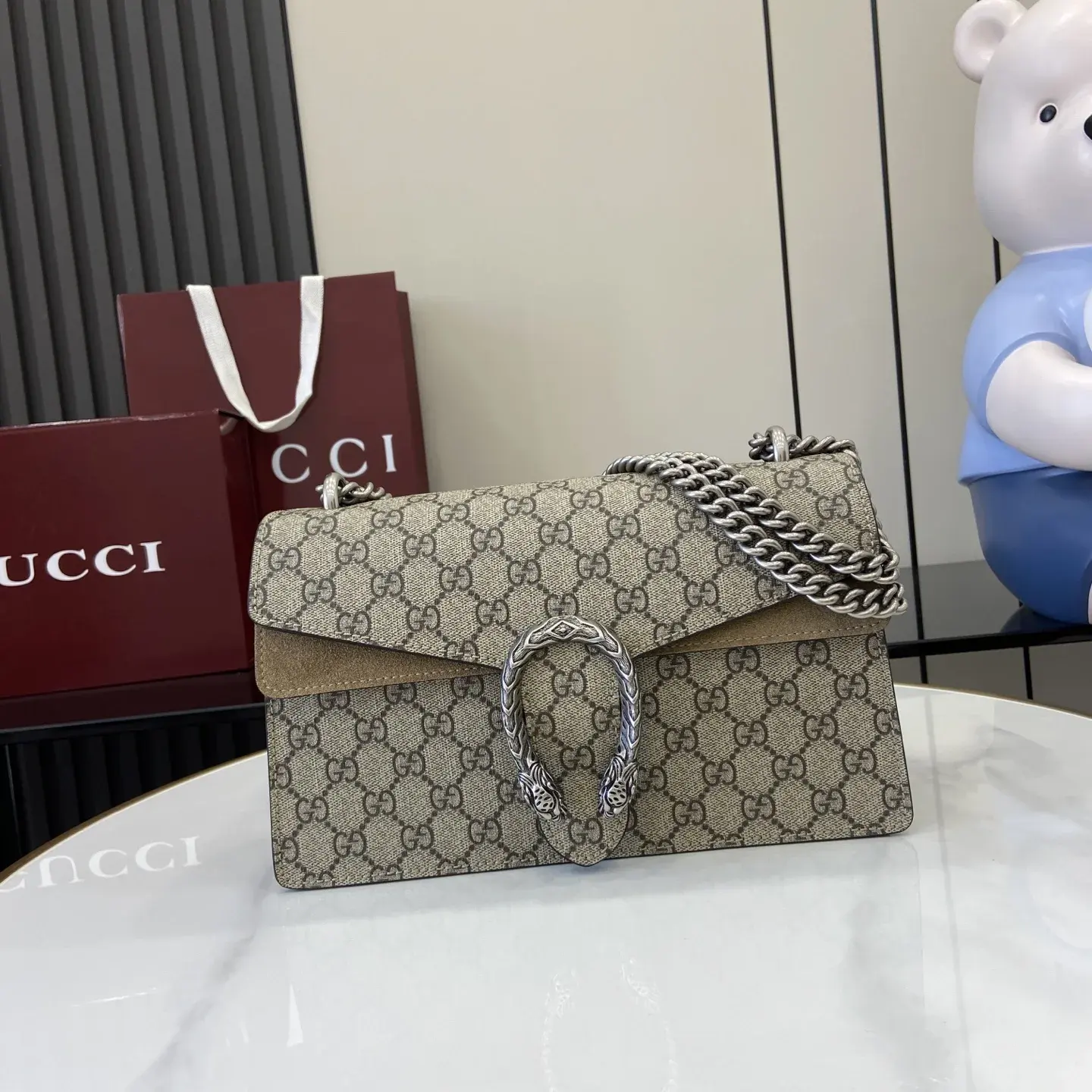 Gucci Canvas and Suede Shoulder Bag product photo from LabelPicks