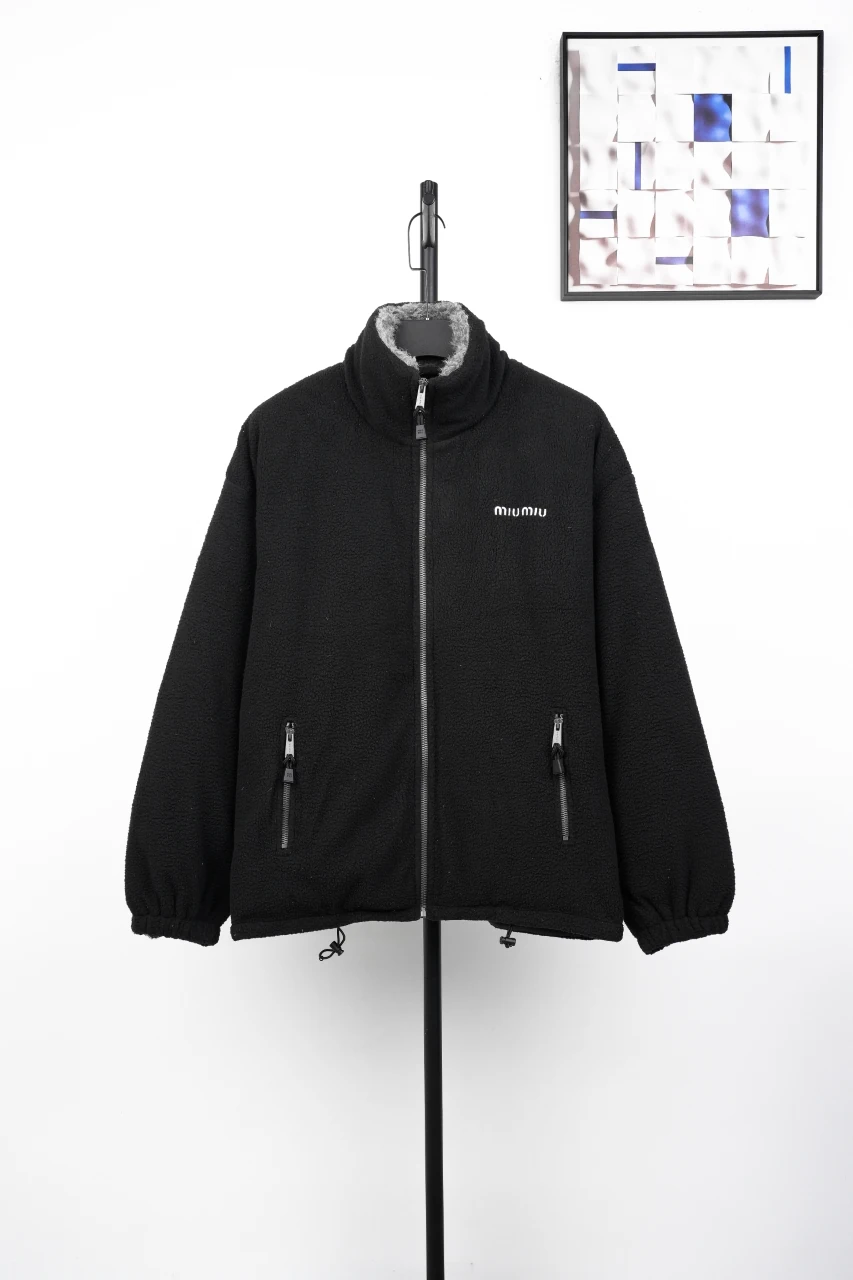 Miu Miu Black Fleece Collar Down Jacket product photo from LabelPicks