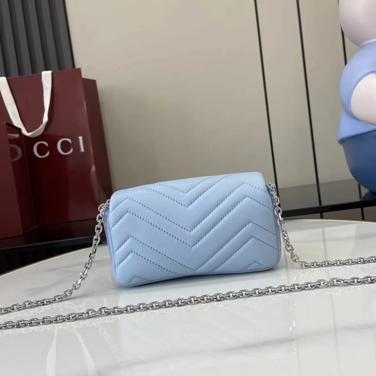 Gucci Marmont Blue GG Supreme Canvas Crossbody Bag product photo from LabelPicks