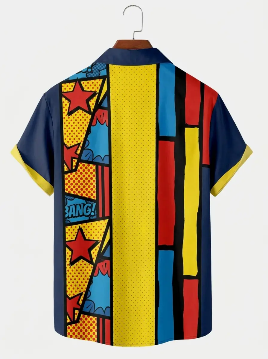 Men's printed shirts Pop Art Comic BANG Aloha Shirt
