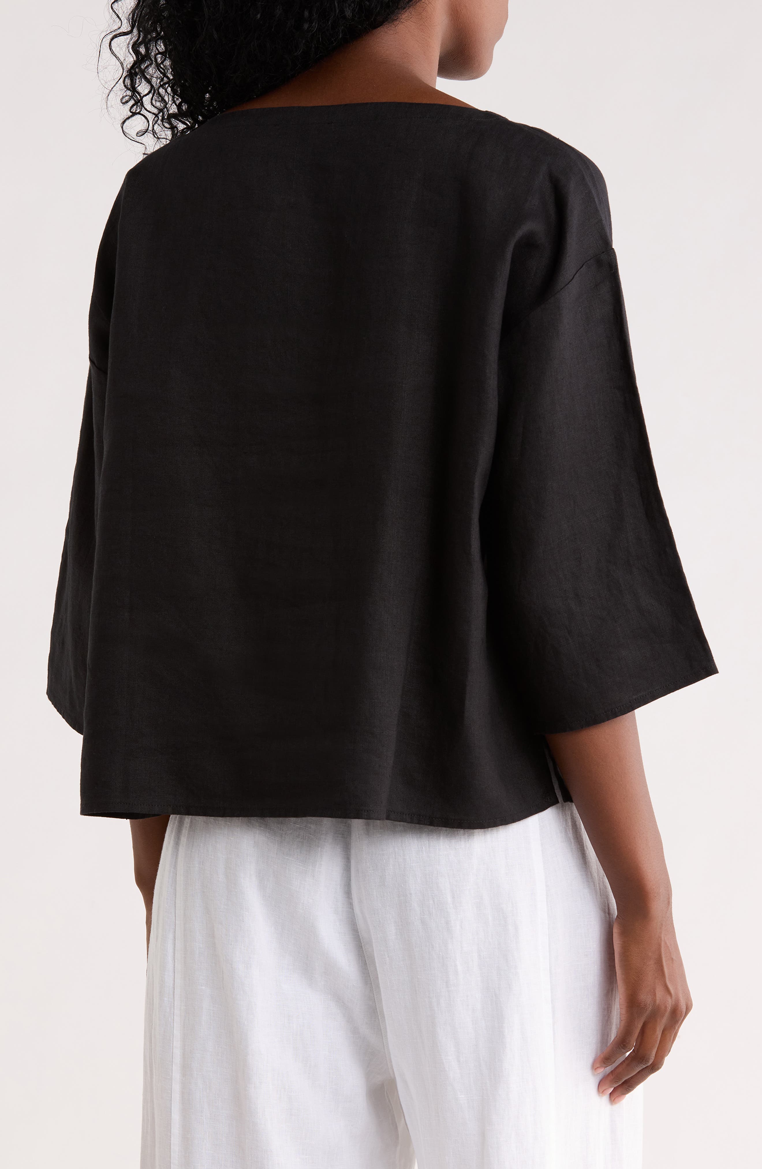 Eileen Fisher Bateau Neck Box Top