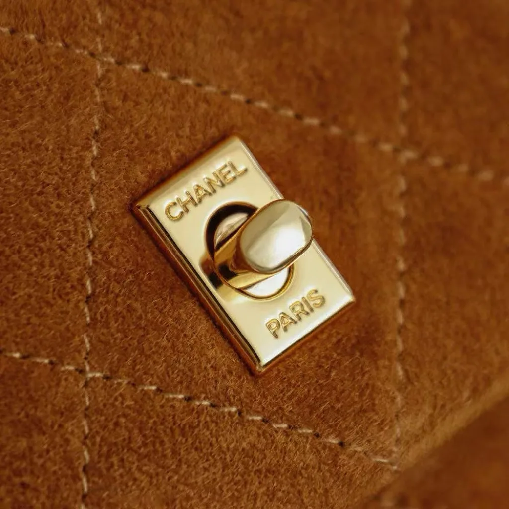 Chanel Classic Flap Brown Suede Leather Shoulder Bag product photo from LabelPicks
