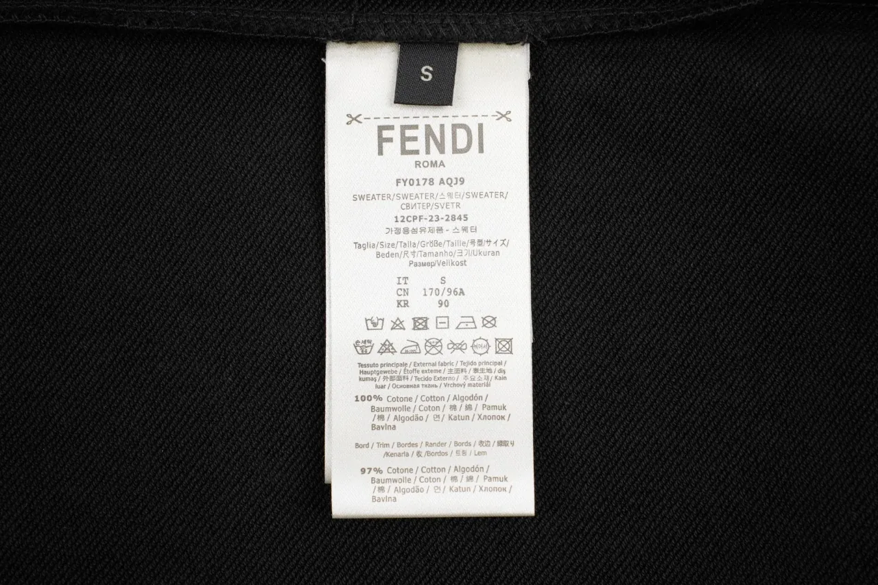 Fendi Black FF Chest Patch Crewneck Sweatshirt product photo from LabelPicks