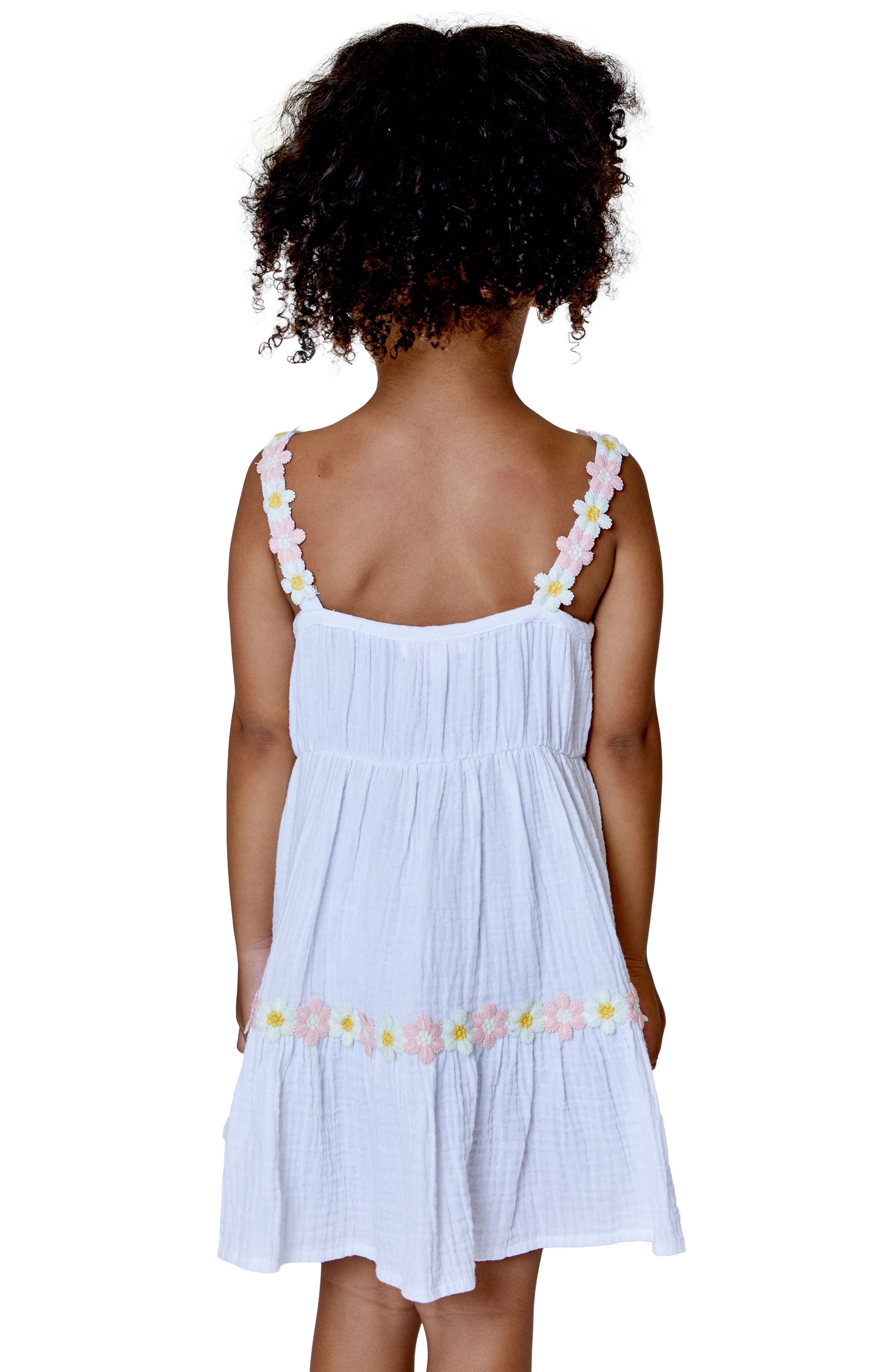 Design History Kids' Flower Trim Cotton Dress