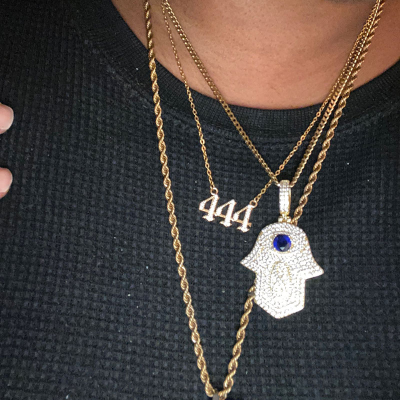 111-999 Angel Number Necklace with Bling Zirconia