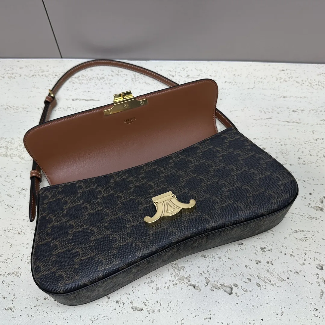 Celine Silver Triomphe Lambskin Shoulder Bag product photo from LabelPicks