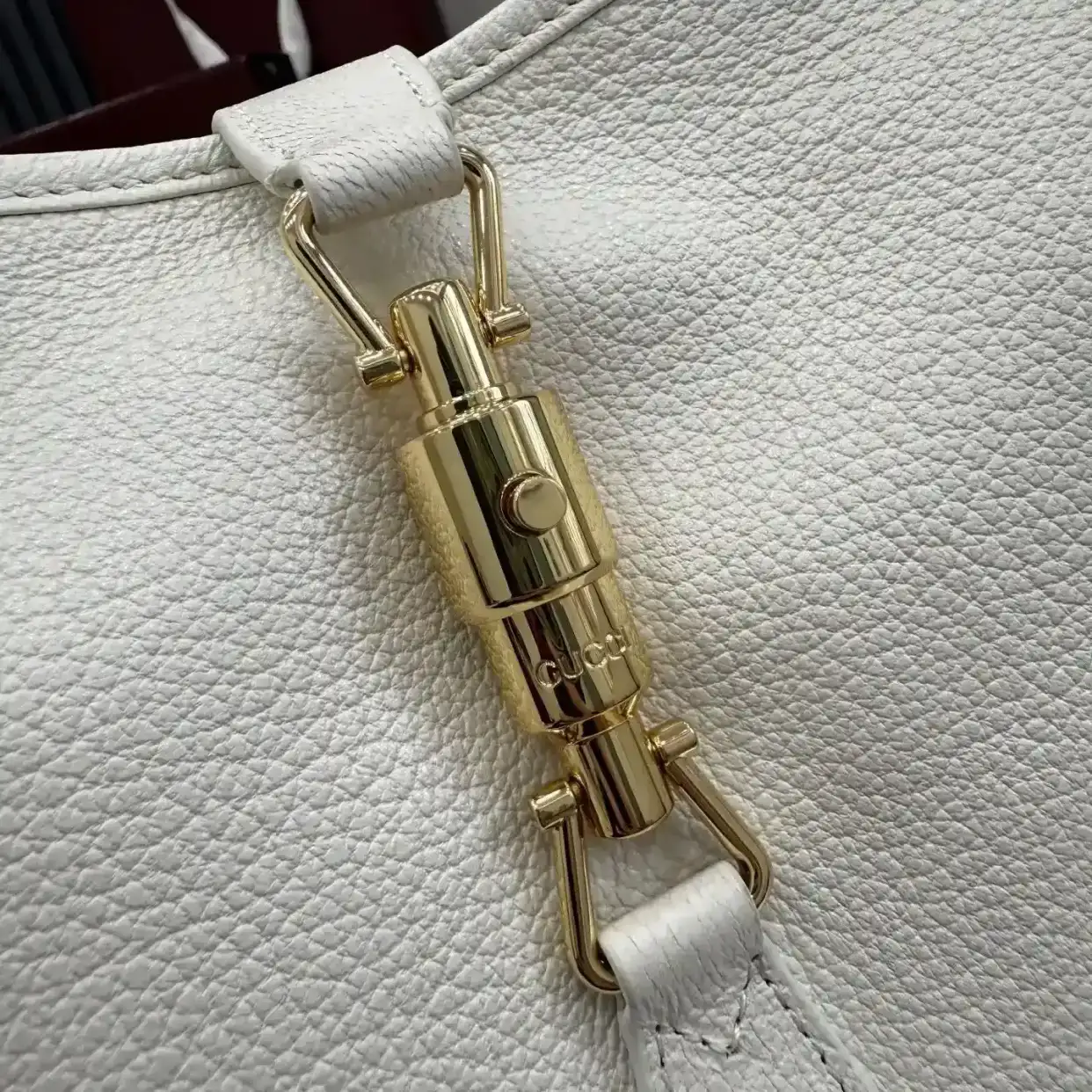 Gucci White Jackie Grained Leather Shoulder Bag product photo from LabelPicks