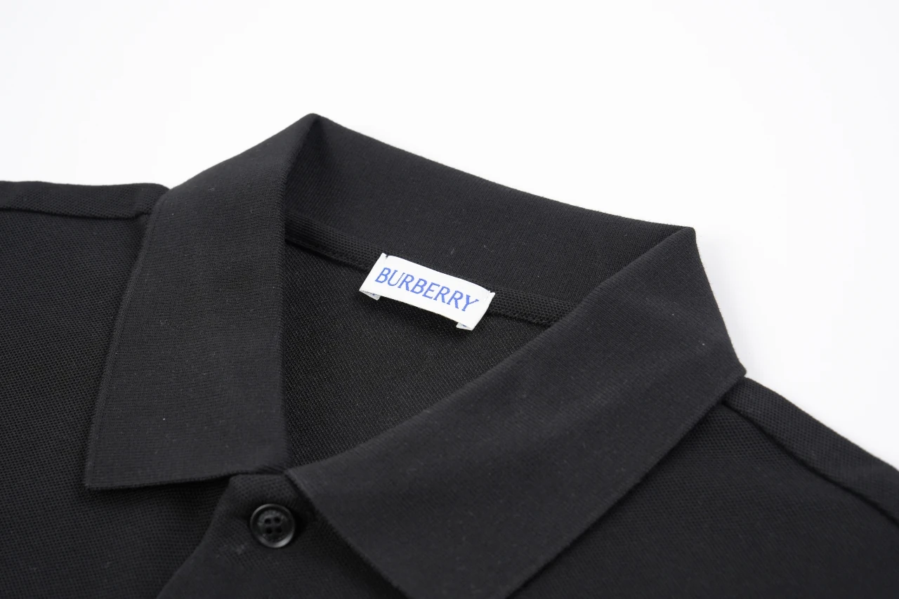 Burberry Black Green Trim Equestrian Knight Polo Shirt product photo from LabelPicks