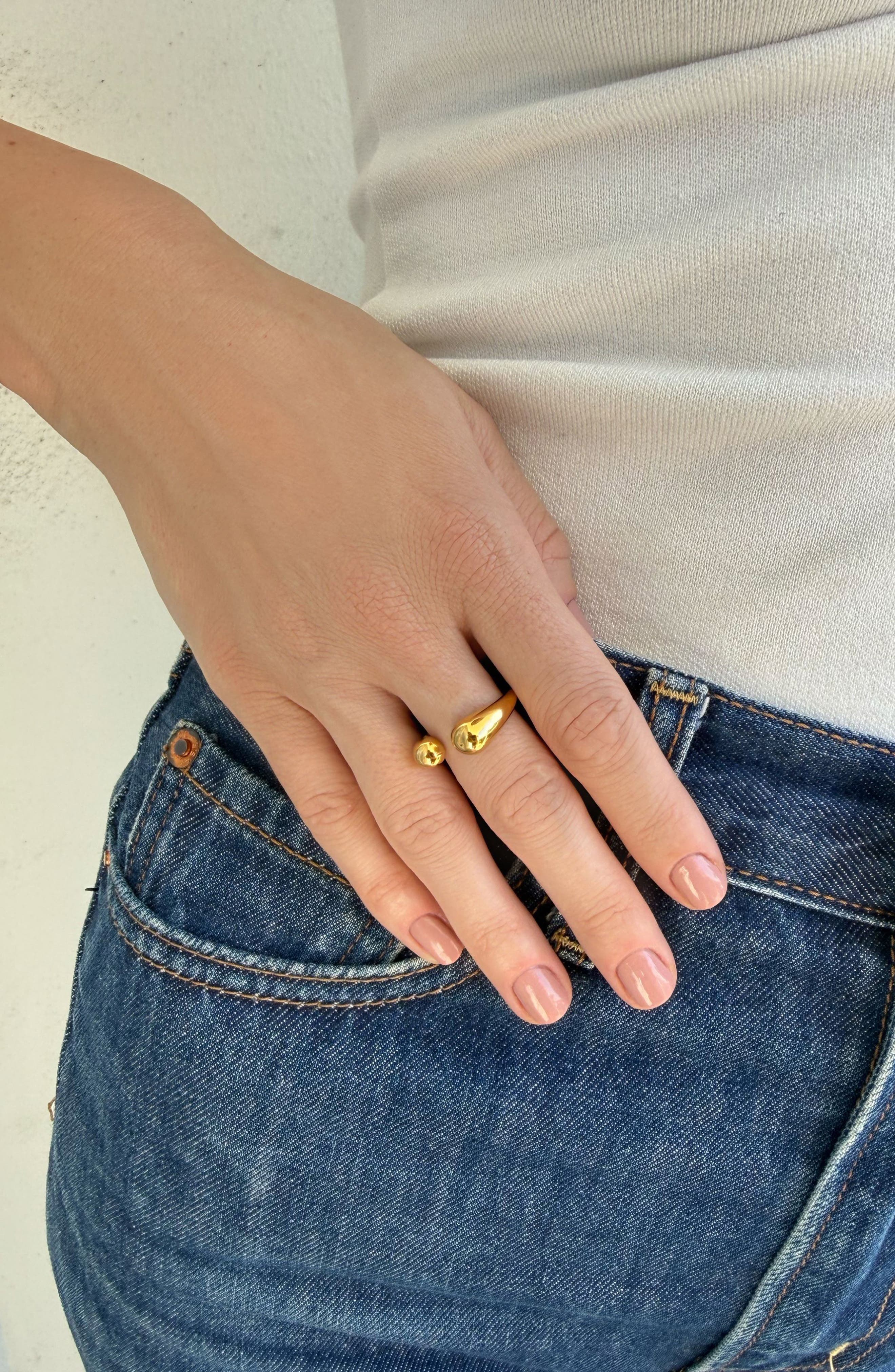 Adornia 18K Gold Plated Open Band Ring