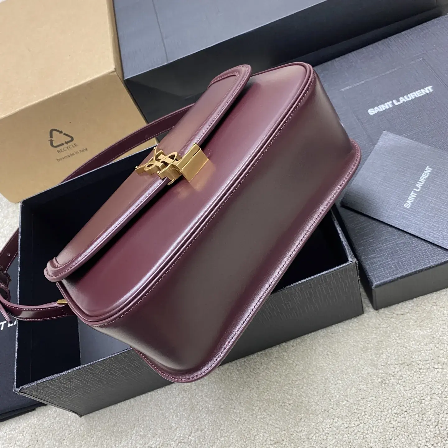 Saint Laurent Burgundy Lambskin Shoulder Bag product photo from LabelPicks