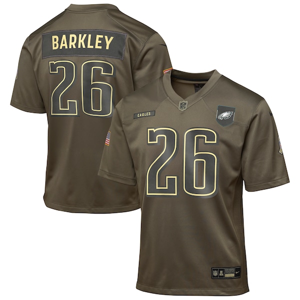 Saquon Barkley Philadelphia Eagles Nike Youth 2025 Salute to Service Game Jersey - Olive
