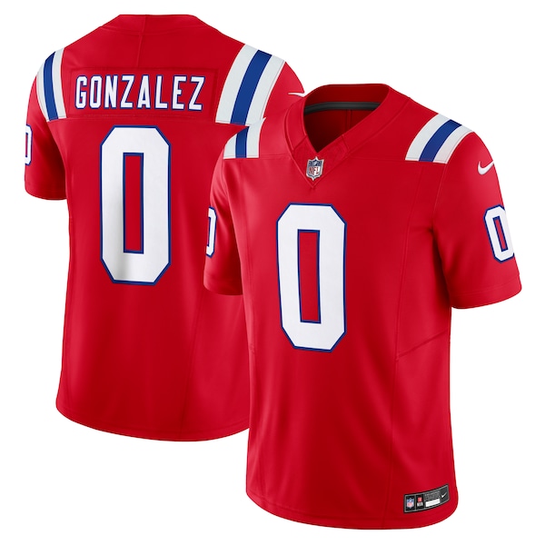 Christian Gonzalez New England Patriots Nike Alternate Vapor F.U.S.E. Limited Jersey - Red/Navy