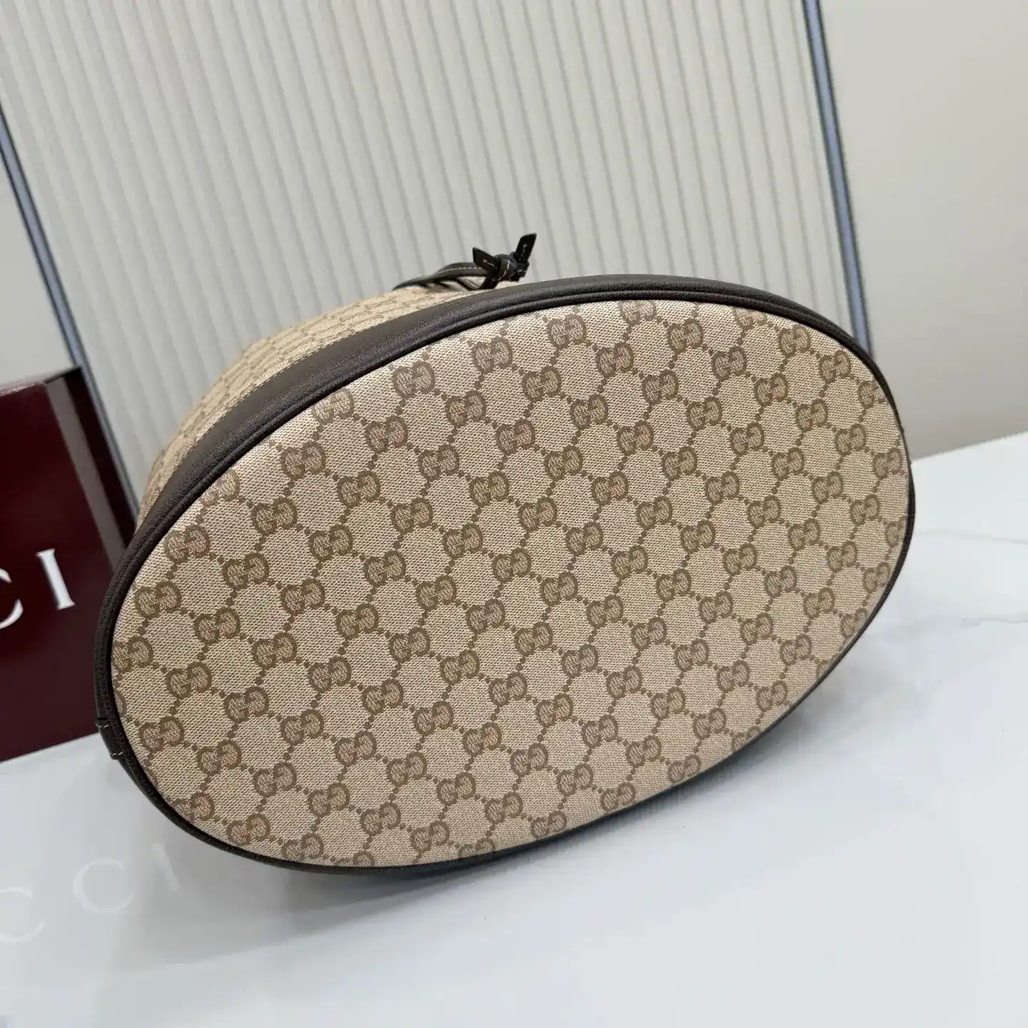 Gucci Brown Generation Canvas and Leather Bucket Bag product photo from LabelPicks