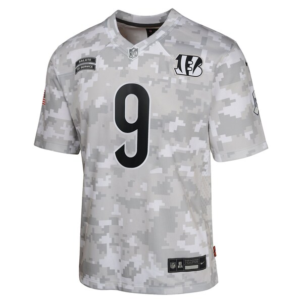 Joe Burrow Cincinnati Bengals Nike Youth 2024 Salute to Service Game Jersey - Arctic Camo