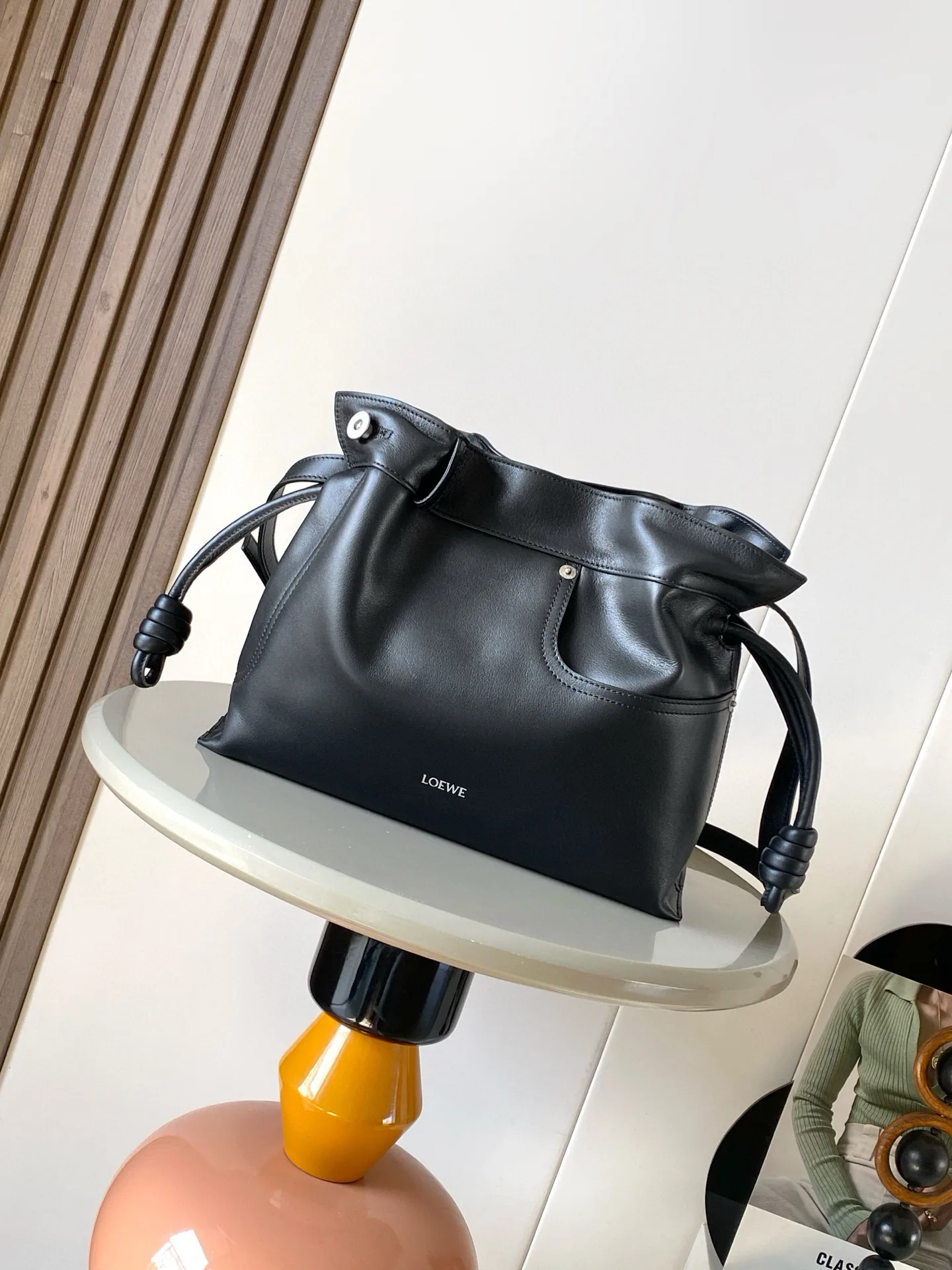 Loewe Flamenco Black Calfskin Bucket Bag product photo from LabelPicks