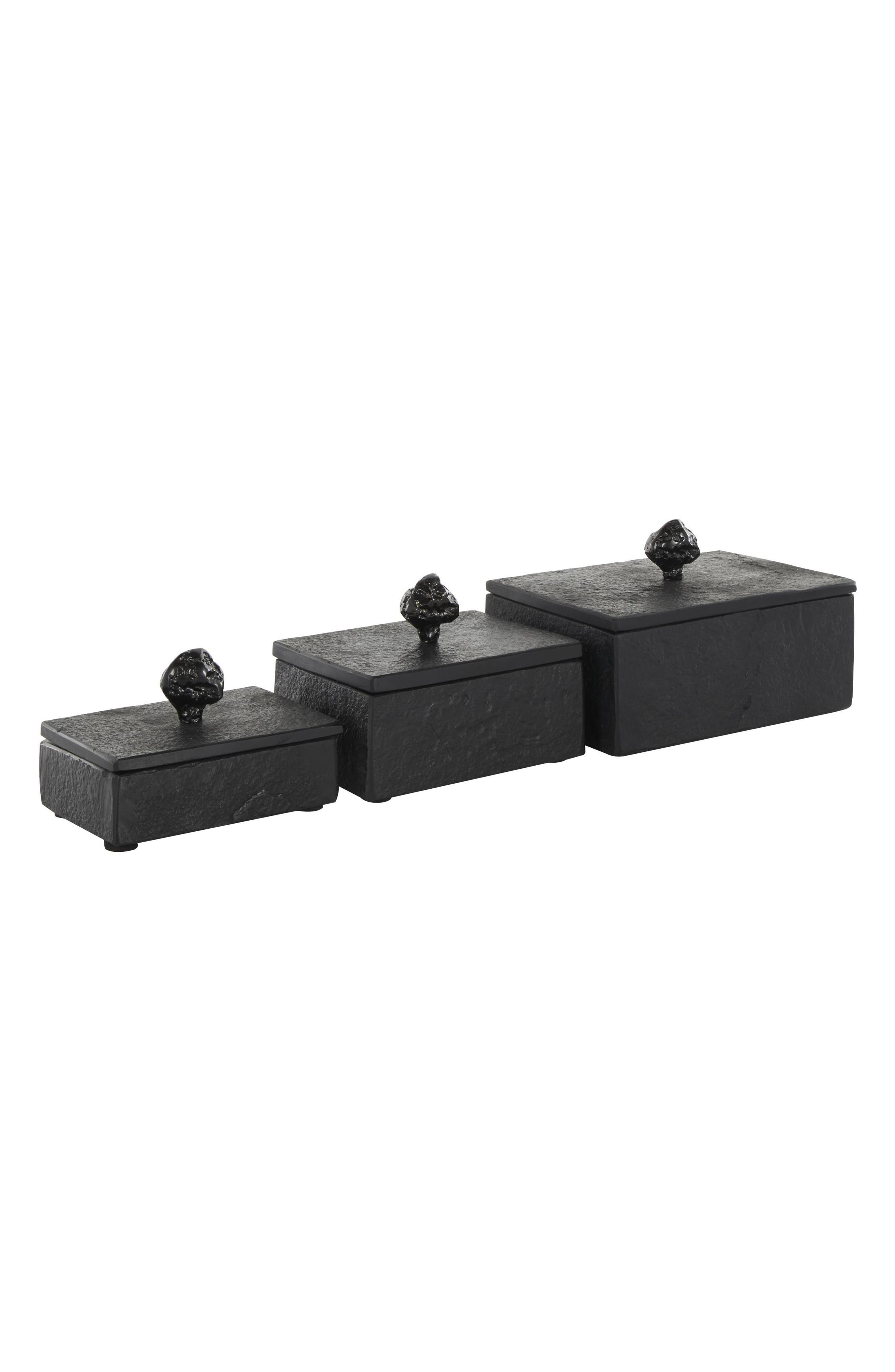 UMA Contemporary Set of 3 Decorative Marble Boxes