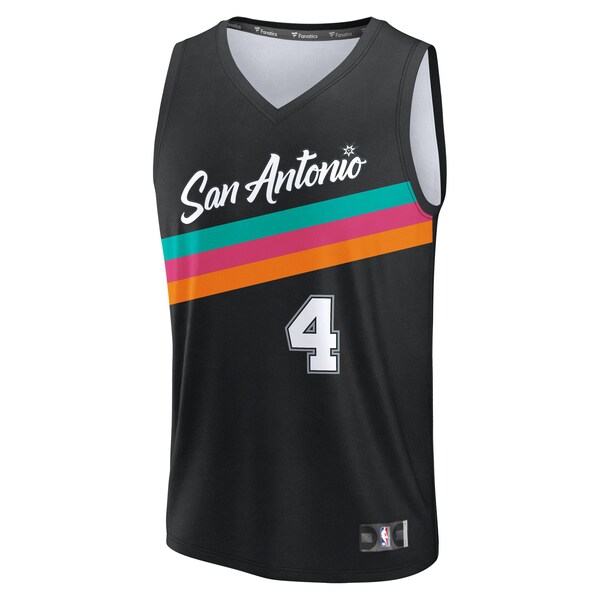 De'Aaron Fox San Antonio Spurs  2025/26 City Edition Fast Break Jersey - Black