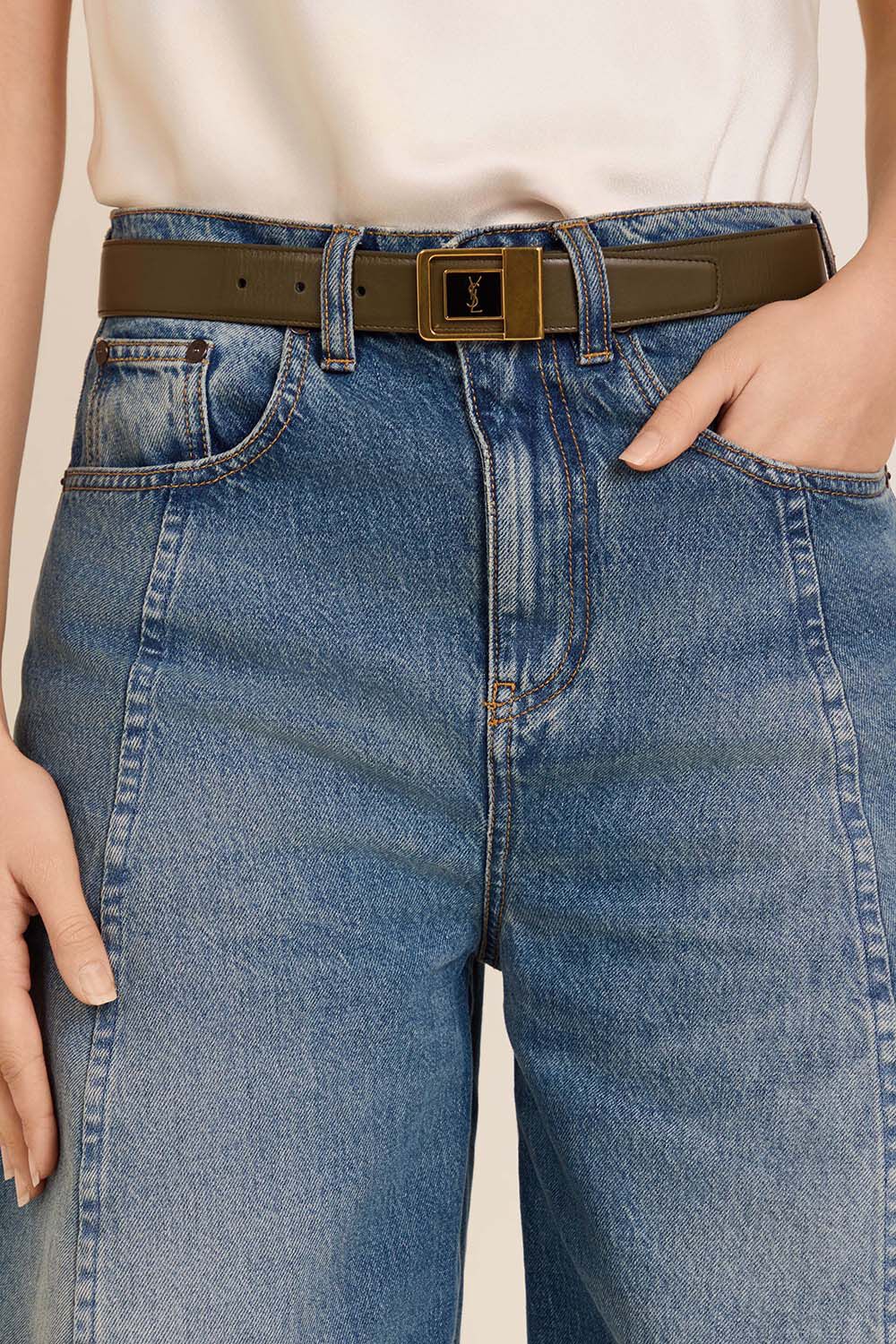 SAINT LAURENT חגורה לה 66