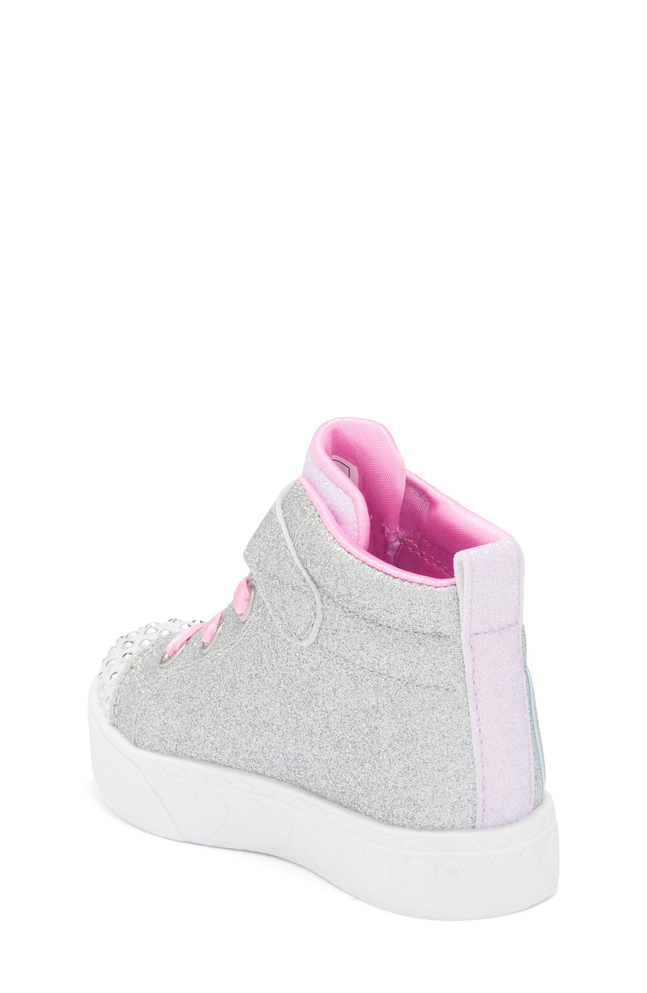 SKECHERS Kids' Twinkle Toes Heart Steps High Top Sneaker