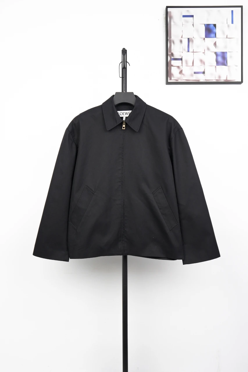 LOEWE Black Pleated Back Zip Jacket product photo from LabelPicks