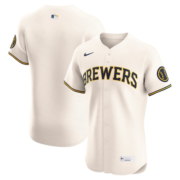Milwaukee Brewers Nike Home Elite Jersey - Cream/Navy