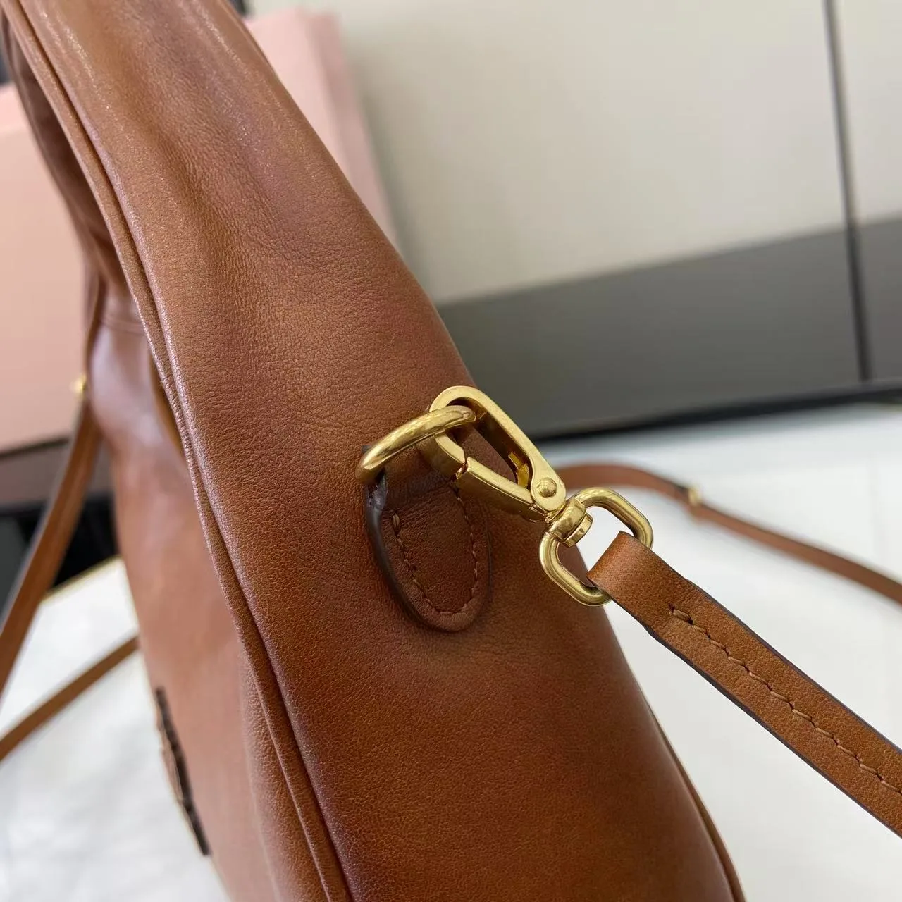 Miu Miu Brown Calfskin Hobo Bag product photo from LabelPicks