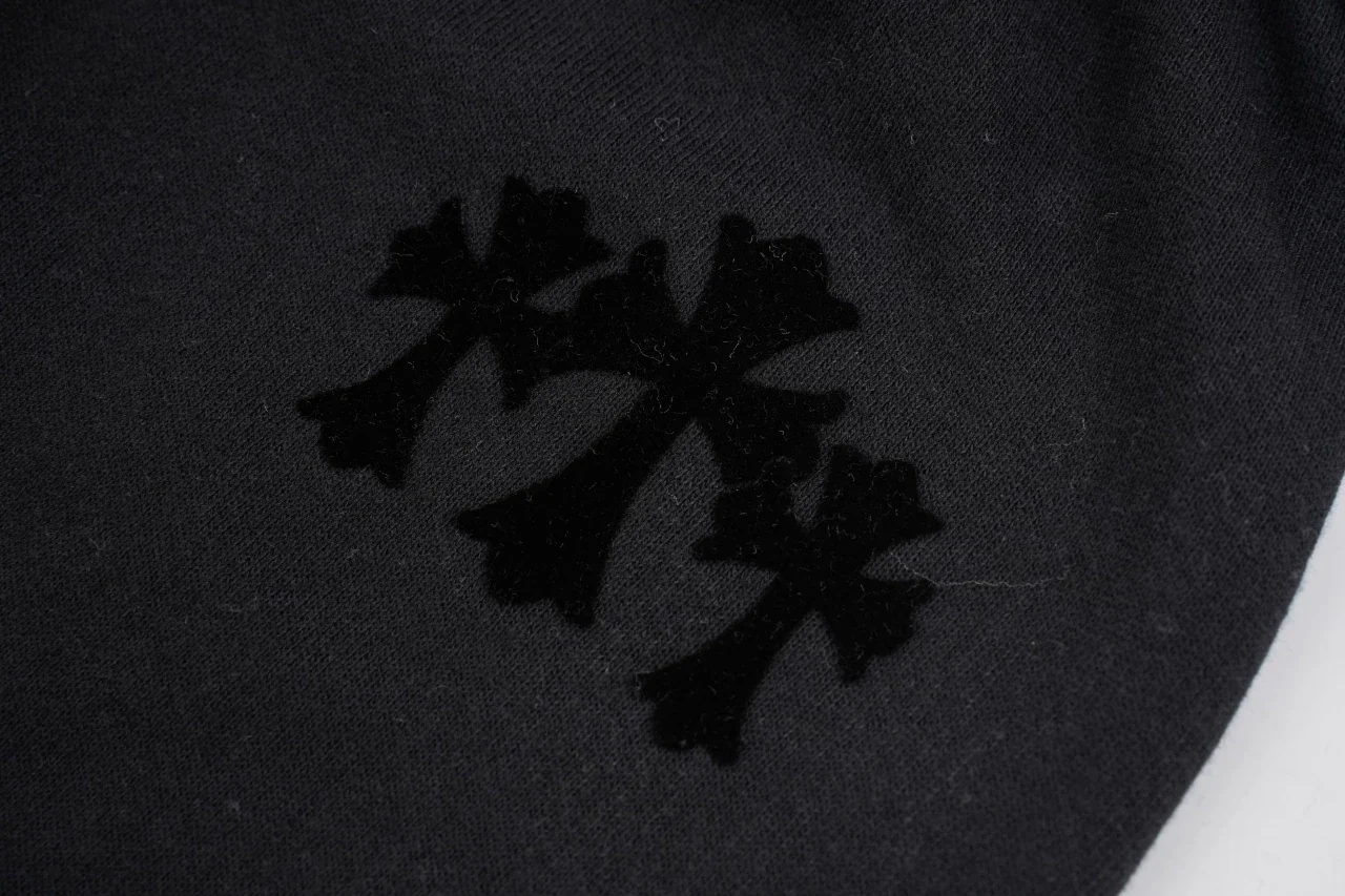 Chrome Hearts Black Flocked Relaxed Straight Pants product photo from LabelPicks