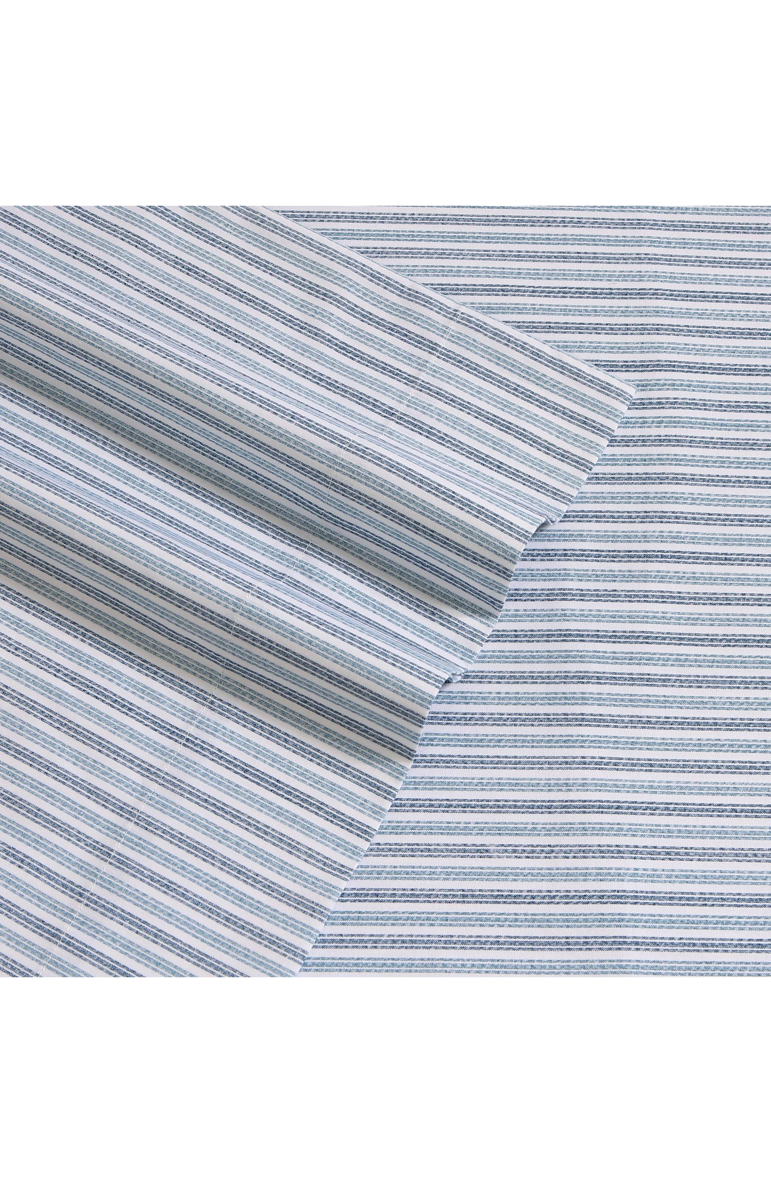 Eddie Bauer Ticking Stripe 200 Thread Count 100% Cotton Percale Sheet Set
