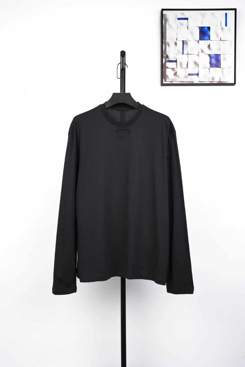 Prada Black Burnout Triangle Logo Long Sleeve T-Shirt product photo from LabelPicks