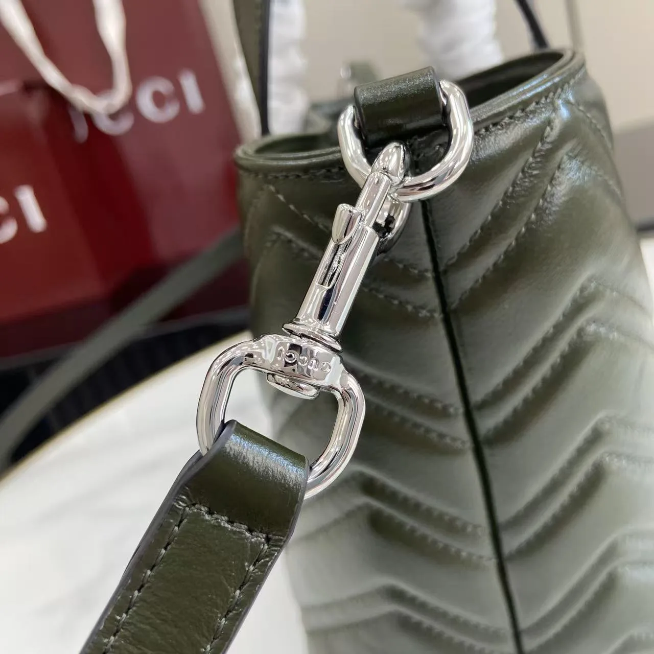 Gucci Green Marmont GG Supreme Canvas Tote Bag product photo from LabelPicks