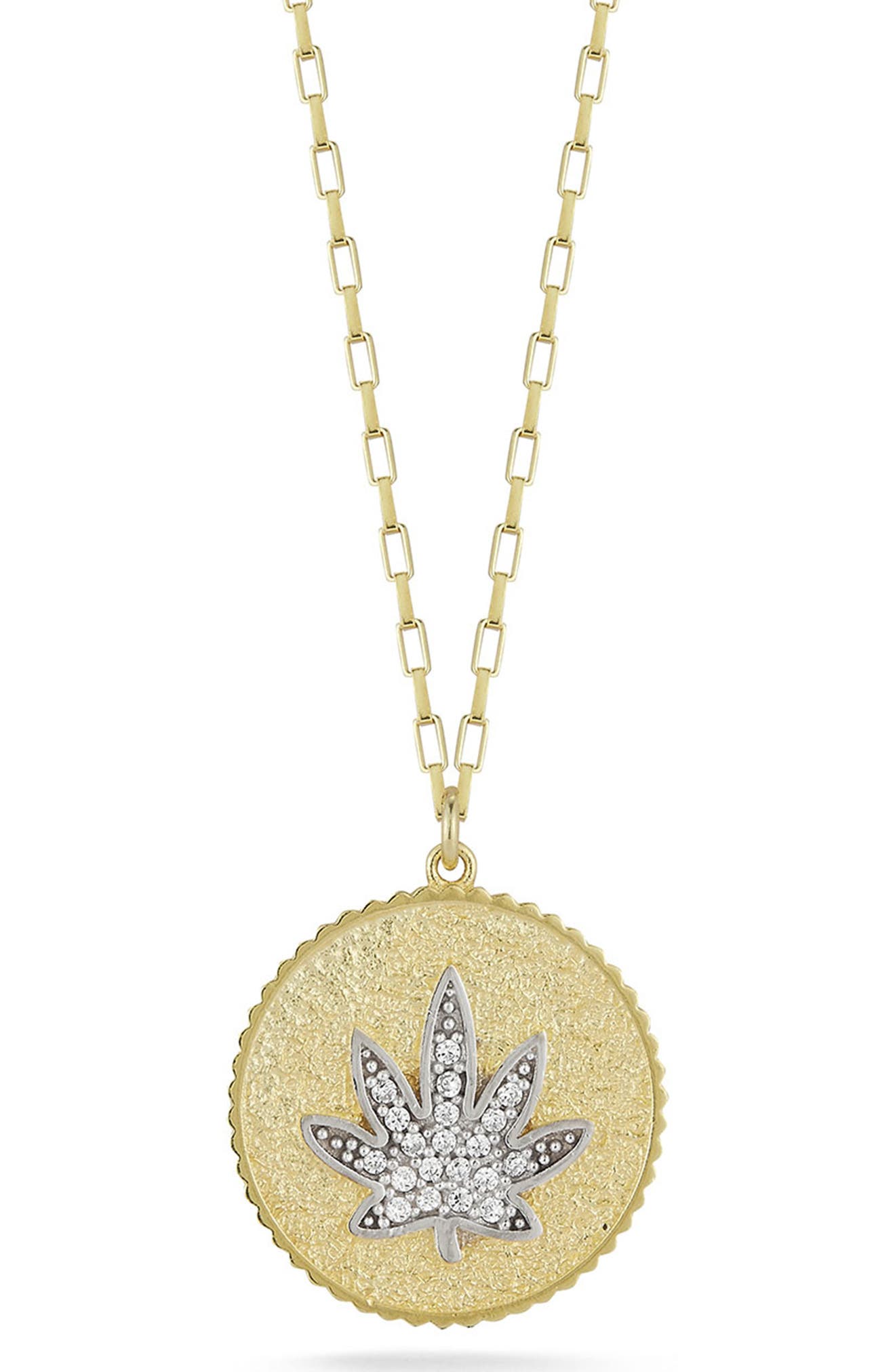 SPHERA MILANO Pave CZ Medallion Pendant Necklace