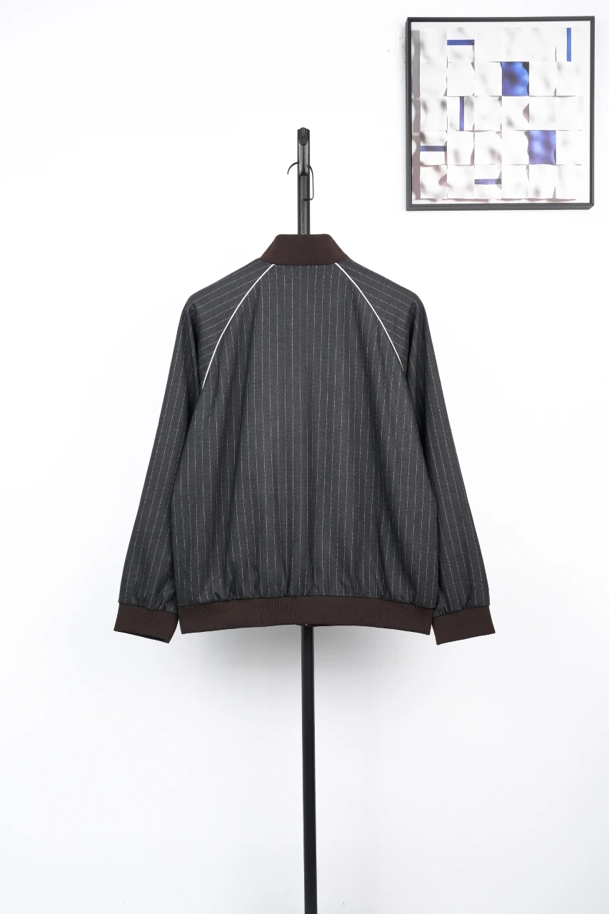 Miu Miu Dark Grey Striped Wool Jacket product photo from LabelPicks