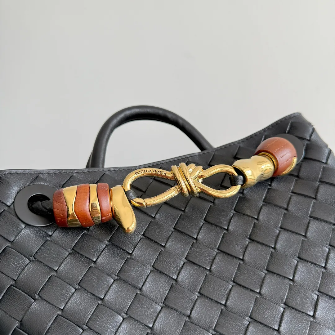 Bottega Veneta Andiamo Black Intrecciato Woven Leather Top Handle Bag product photo from LabelPicks