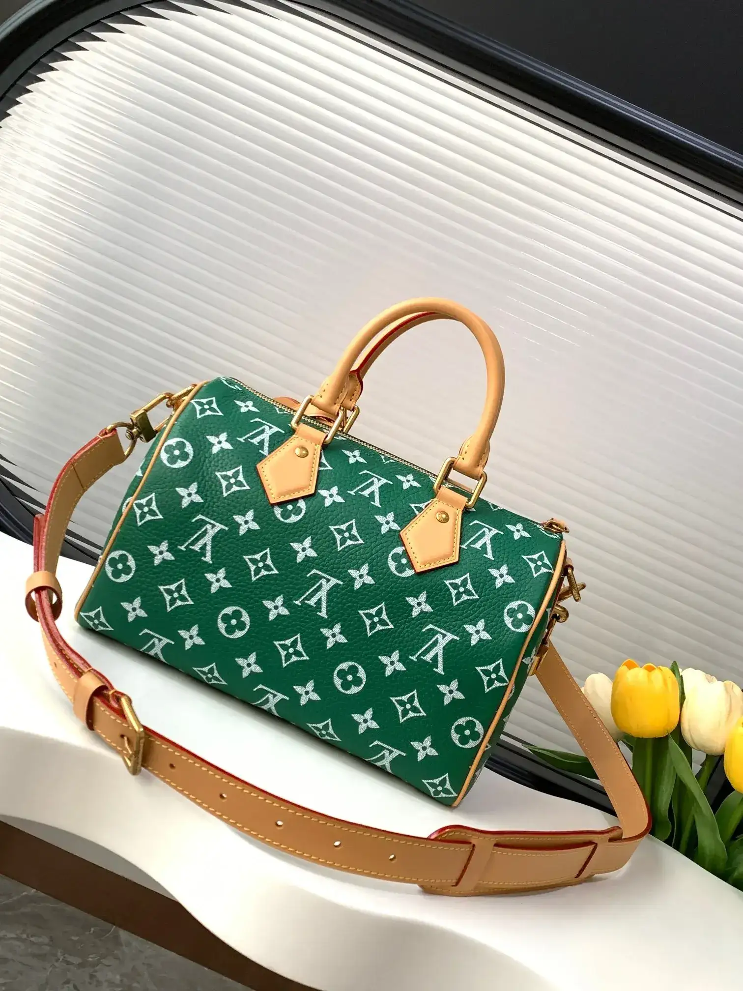 Louis Vuitton Green Speedy Lambskin Top Handle Bag product photo from LabelPicks